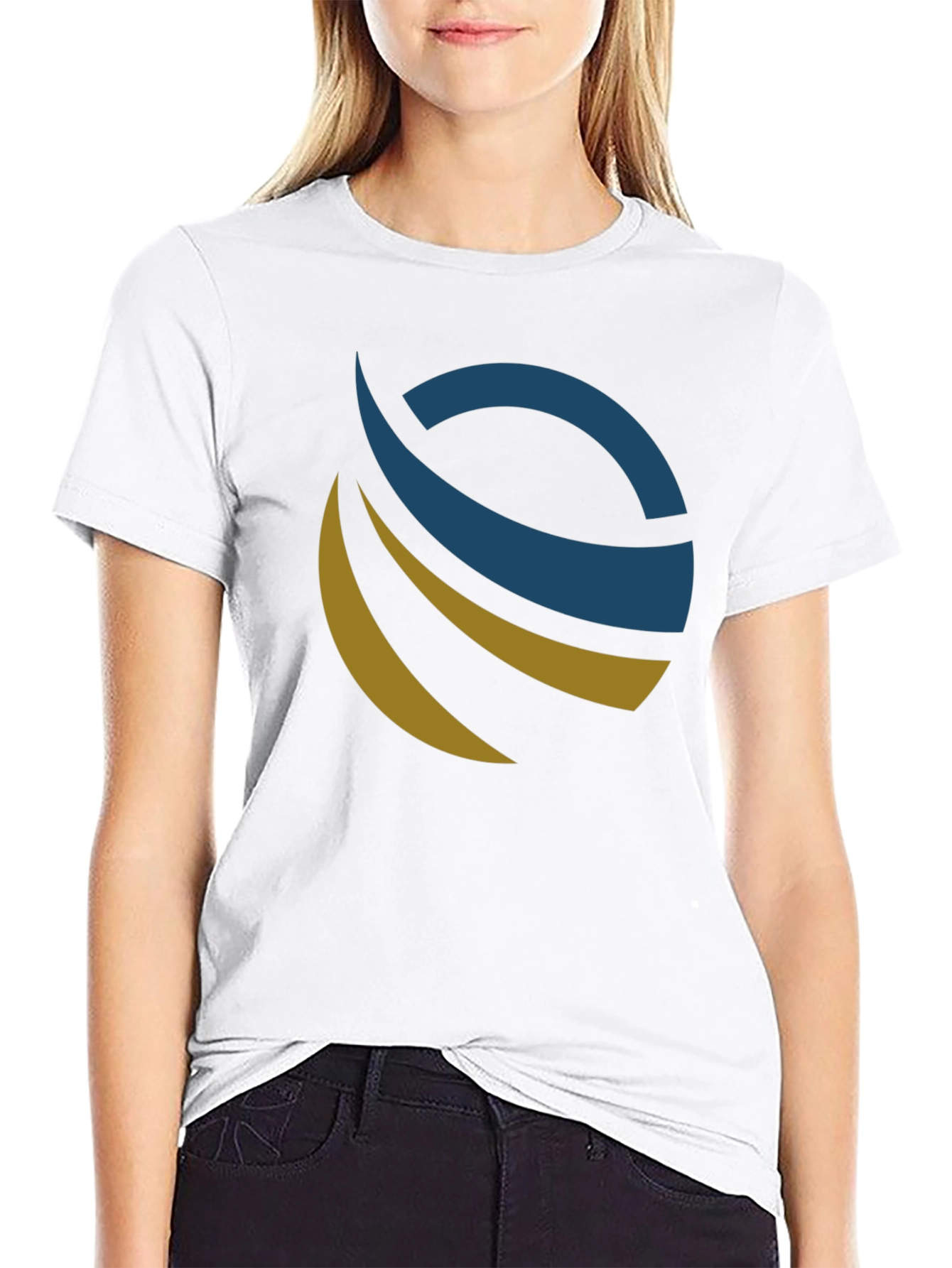 Modern Abstract Logo Black T-Shirt
