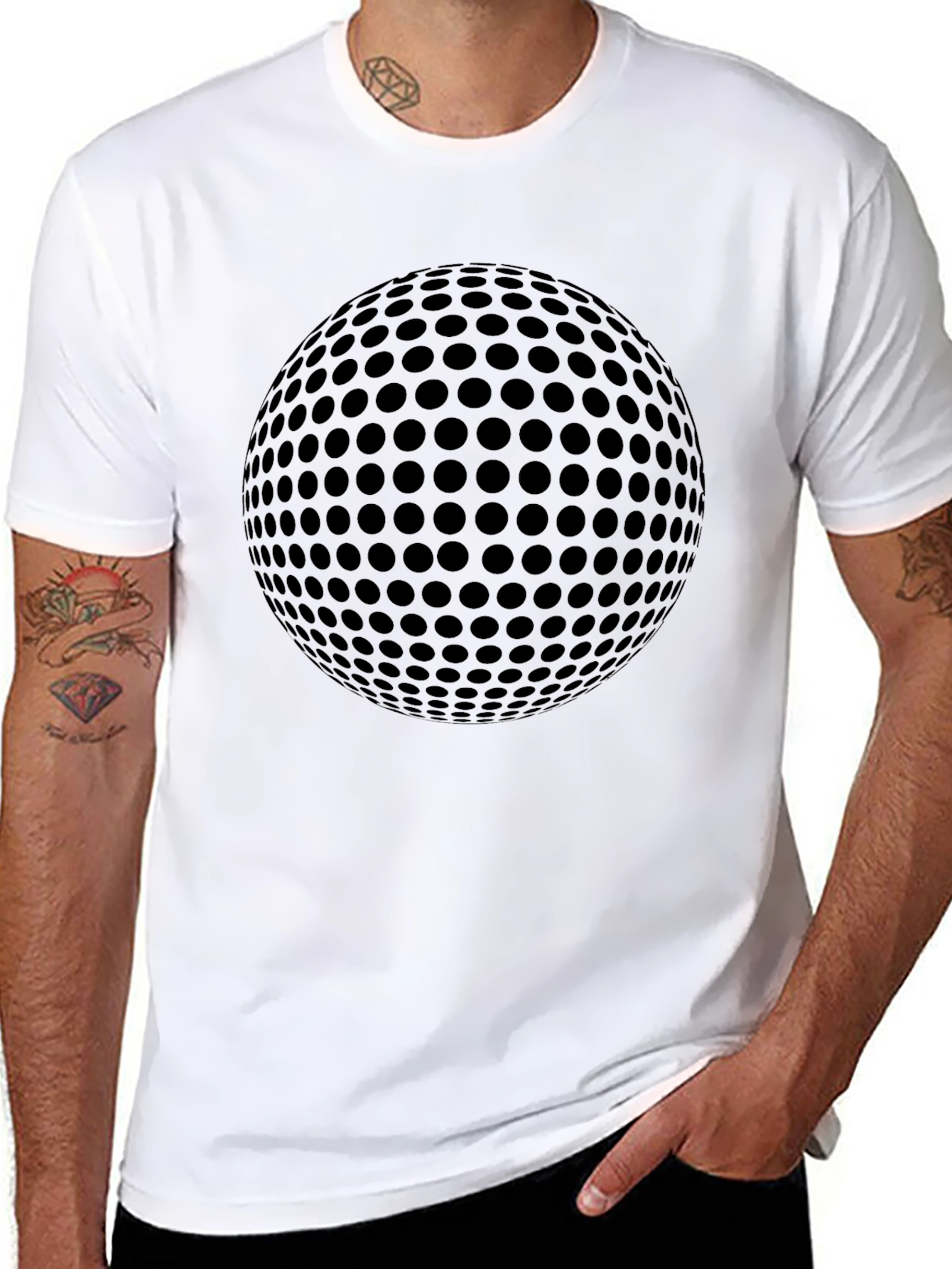 Mens Black Golf Ball Graphic T-Shirt