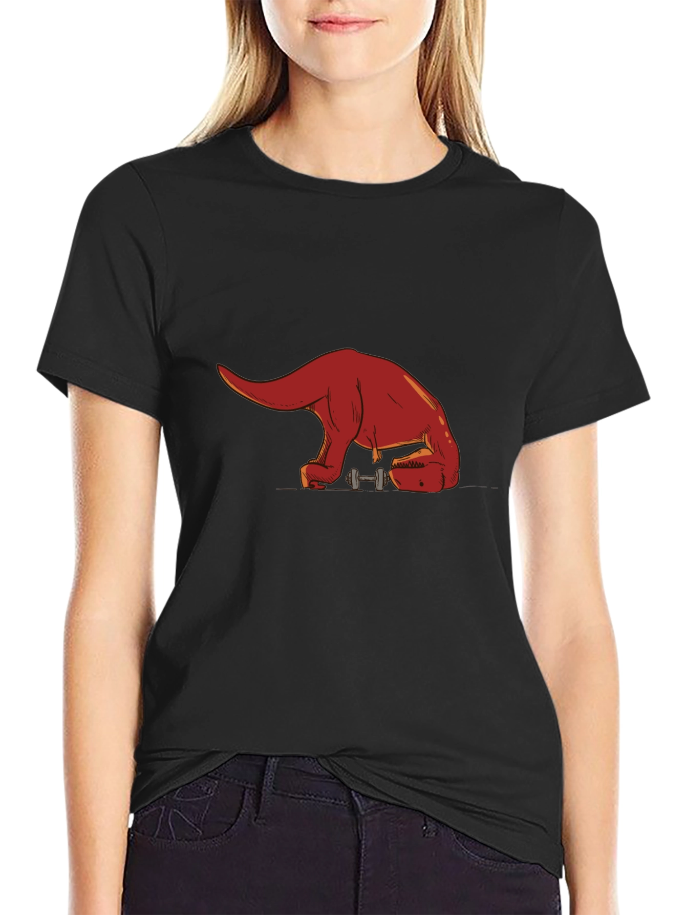 Dino Gains T-Shirt - Black Cotton Blend
