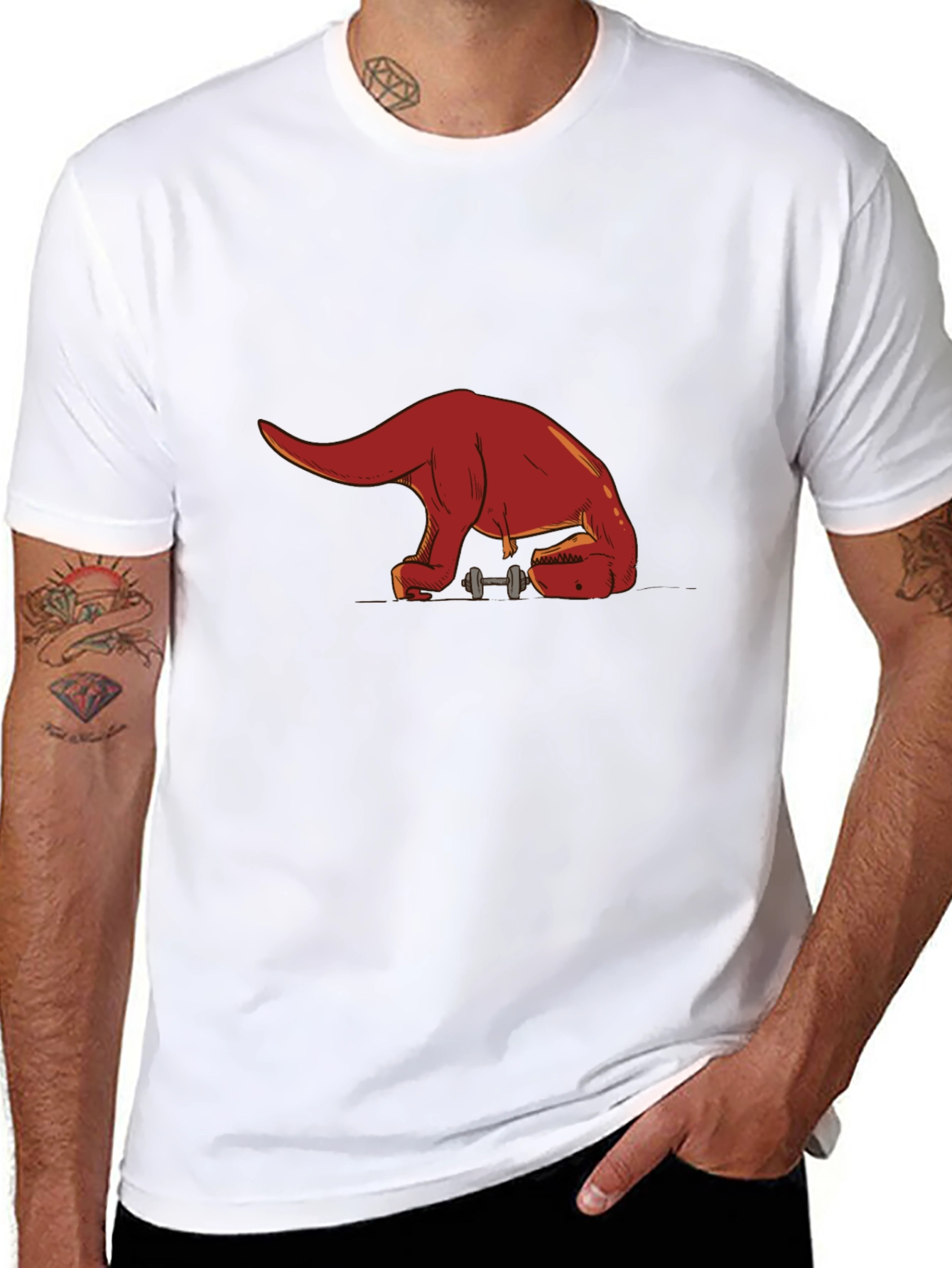 Dino Gains T-Shirt - Black Cotton Blend