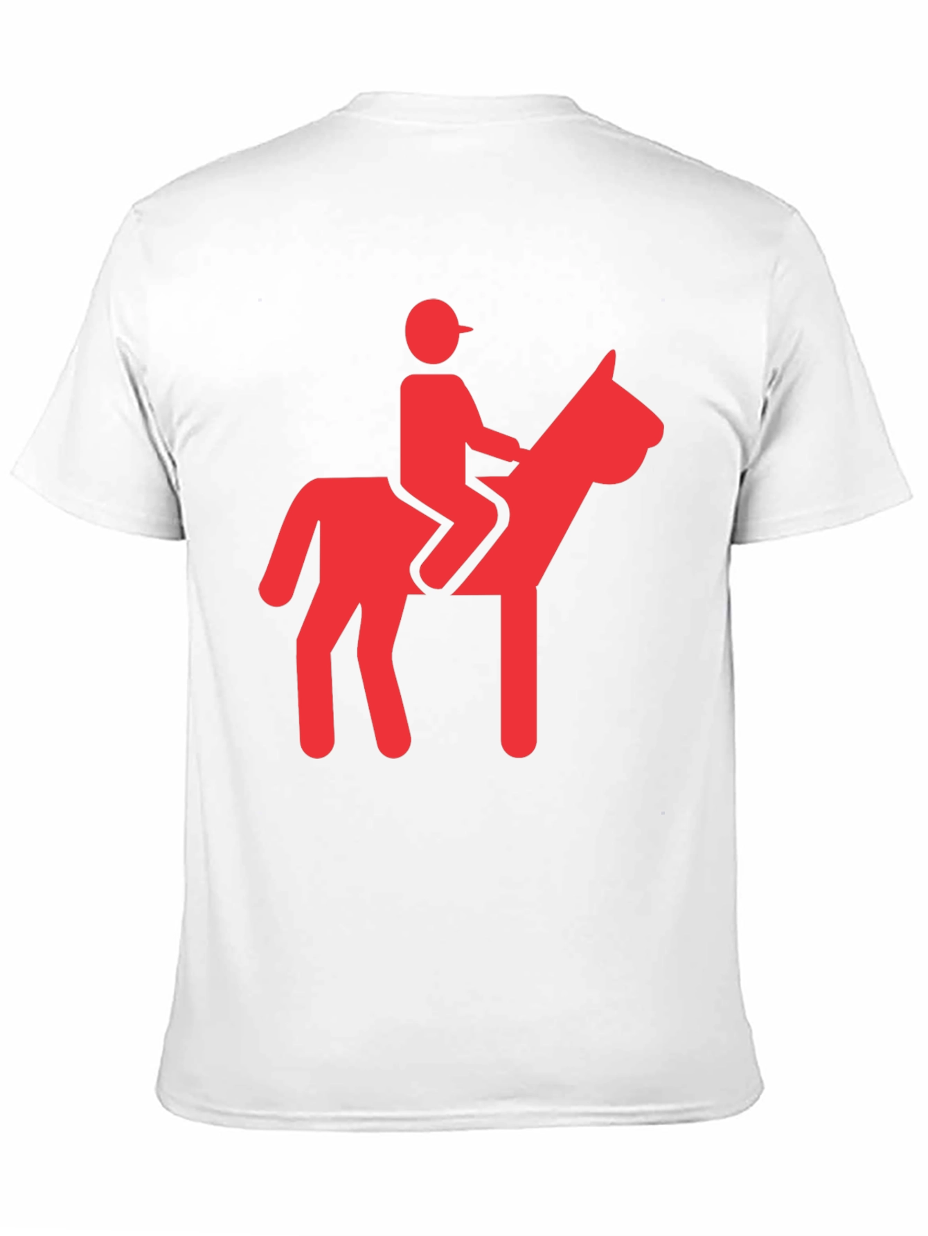 Funny Red Horse Riding Graphic Black T-Shirt