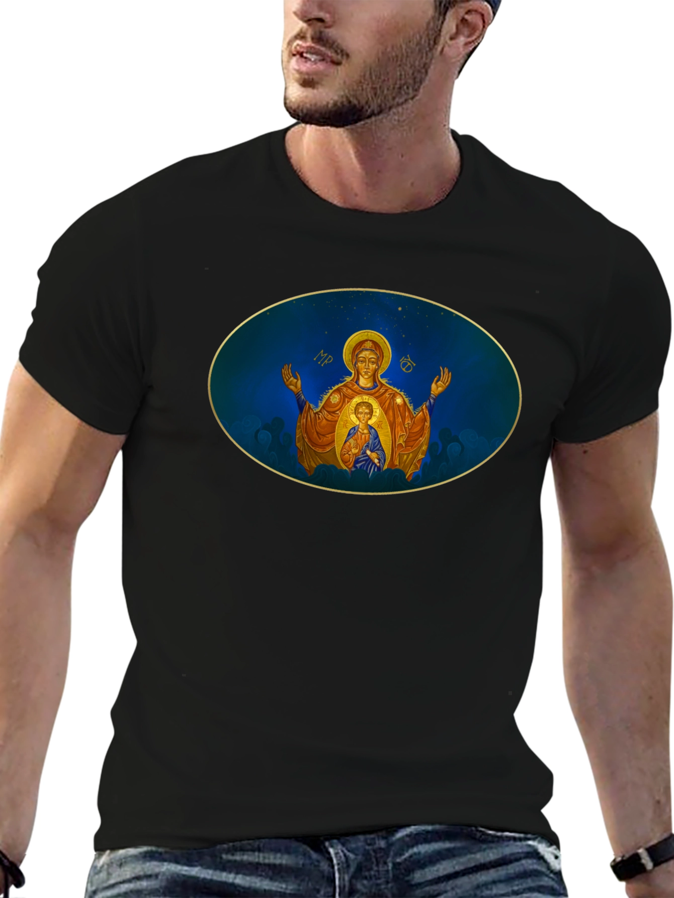 Madonna Icon T-Shirt - Religious Art Tee