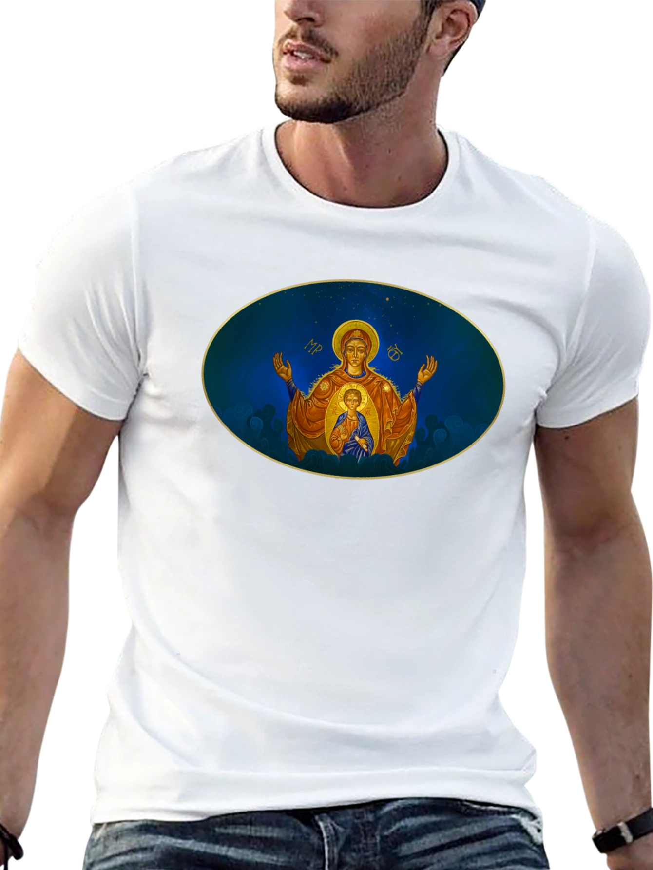 Madonna Icon T-Shirt - Religious Art Tee