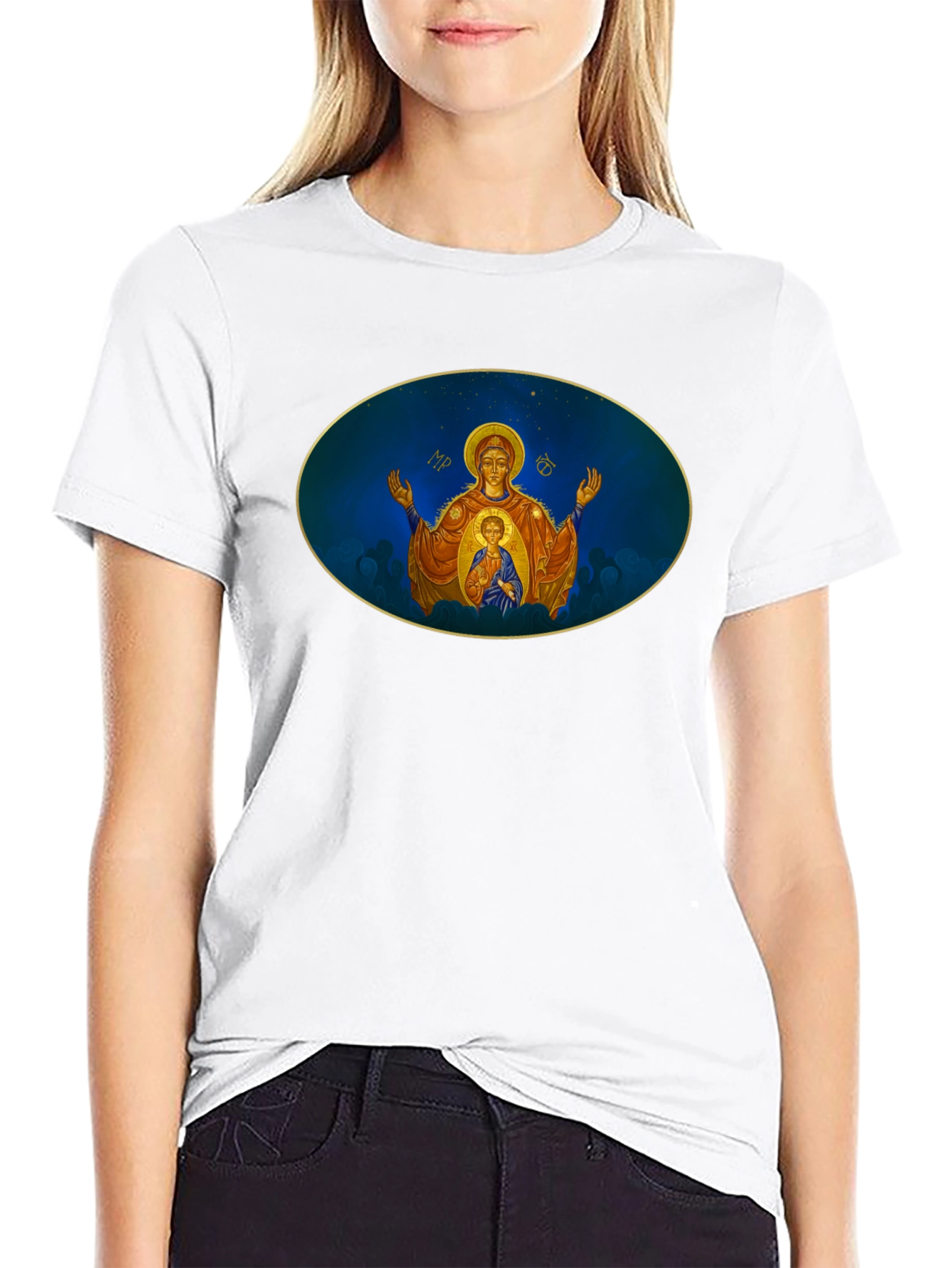 Madonna Icon T-Shirt - Religious Art Tee