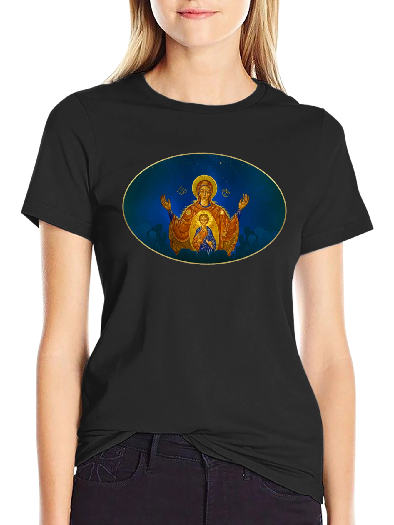 Madonna Icon T-Shirt - Religious Art Tee