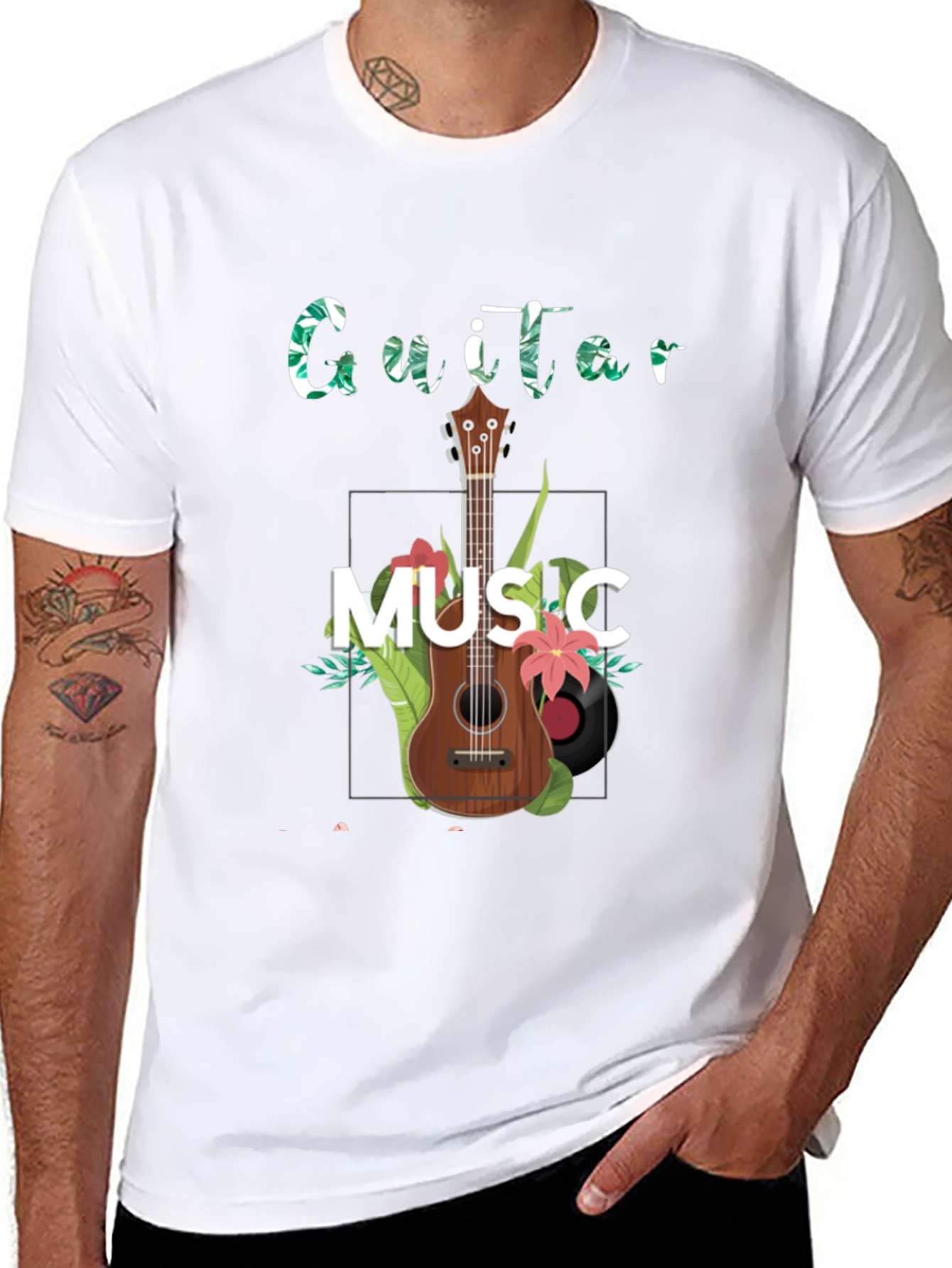 Guitar Music Graphic Tee - Stylish Musician T-Shirt