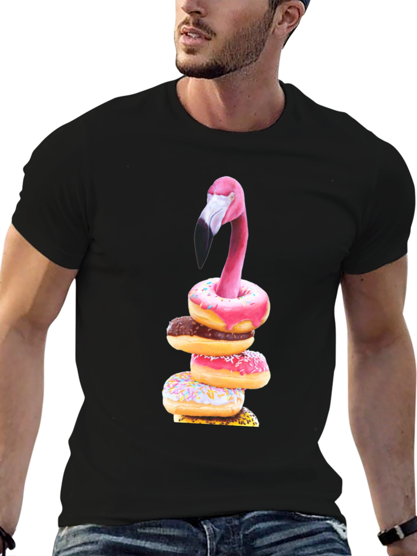 Flamingo Donut Stack Graphic Tee