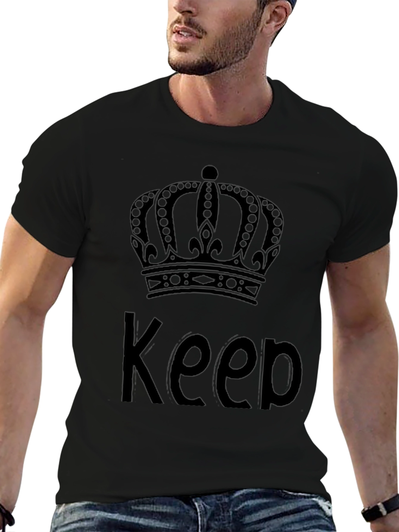 Keep Calm Crown Black T-Shirt