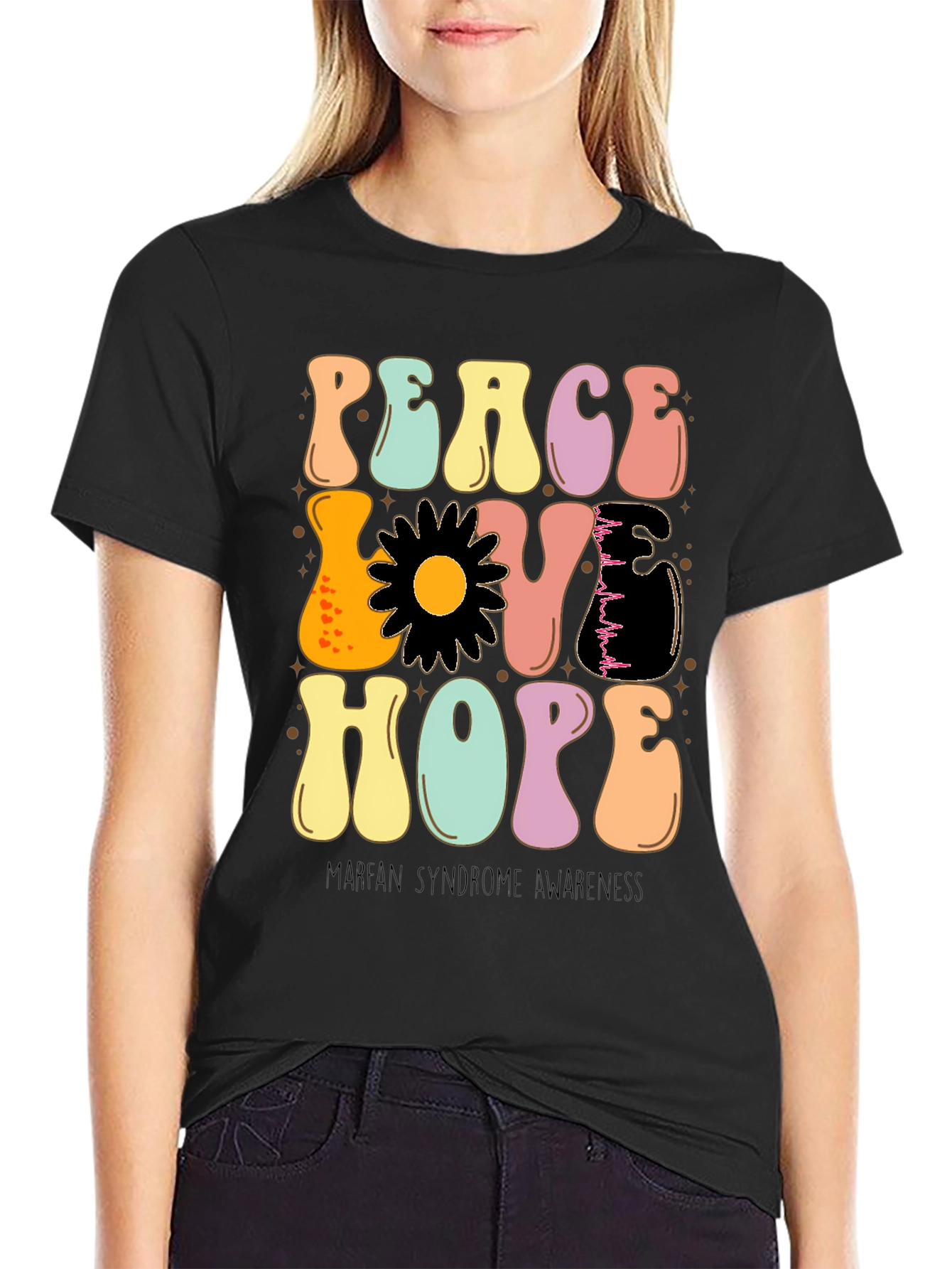Peace Love Hope Marfan Syndrome Awareness T-Shirt