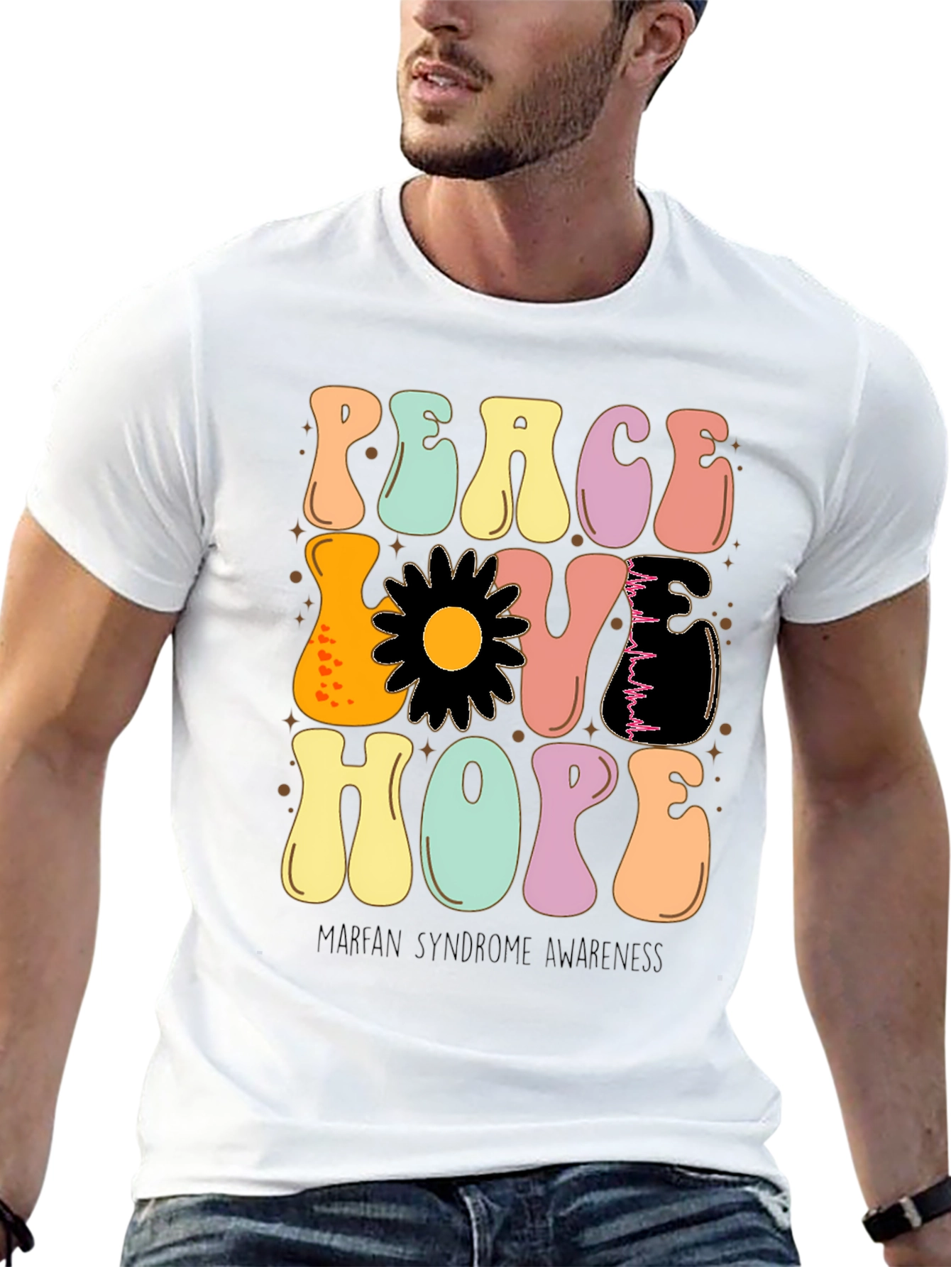 Peace Love Hope Marfan Syndrome Awareness T-Shirt