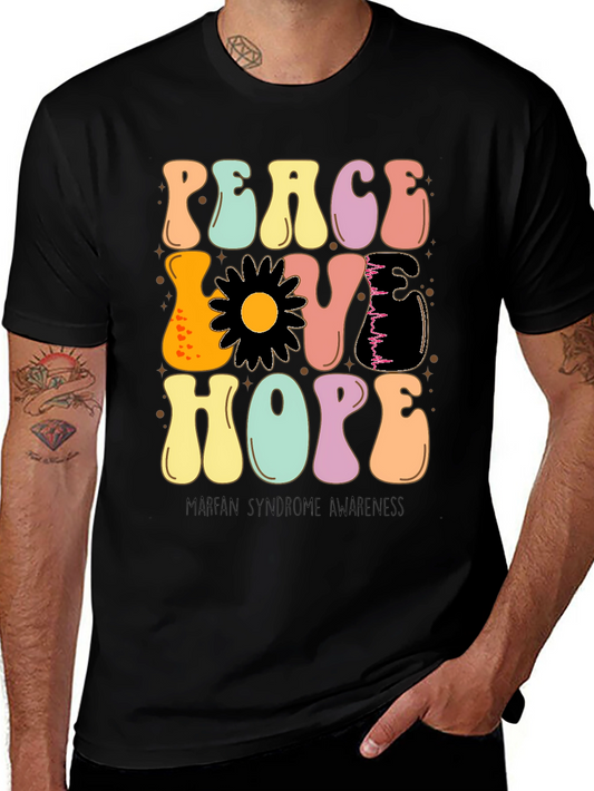 Peace Love Hope Marfan Syndrome Awareness T-Shirt