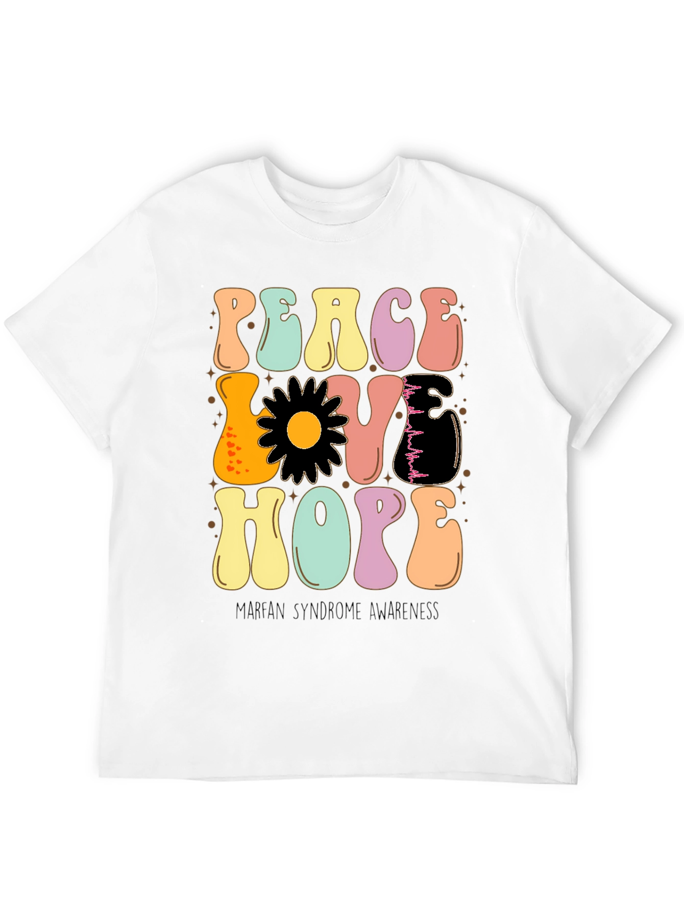 Peace Love Hope Marfan Syndrome Awareness T-Shirt