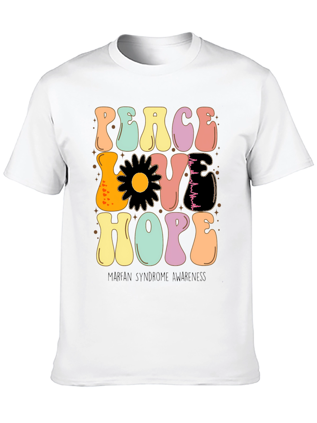 Peace Love Hope Marfan Syndrome Awareness T-Shirt