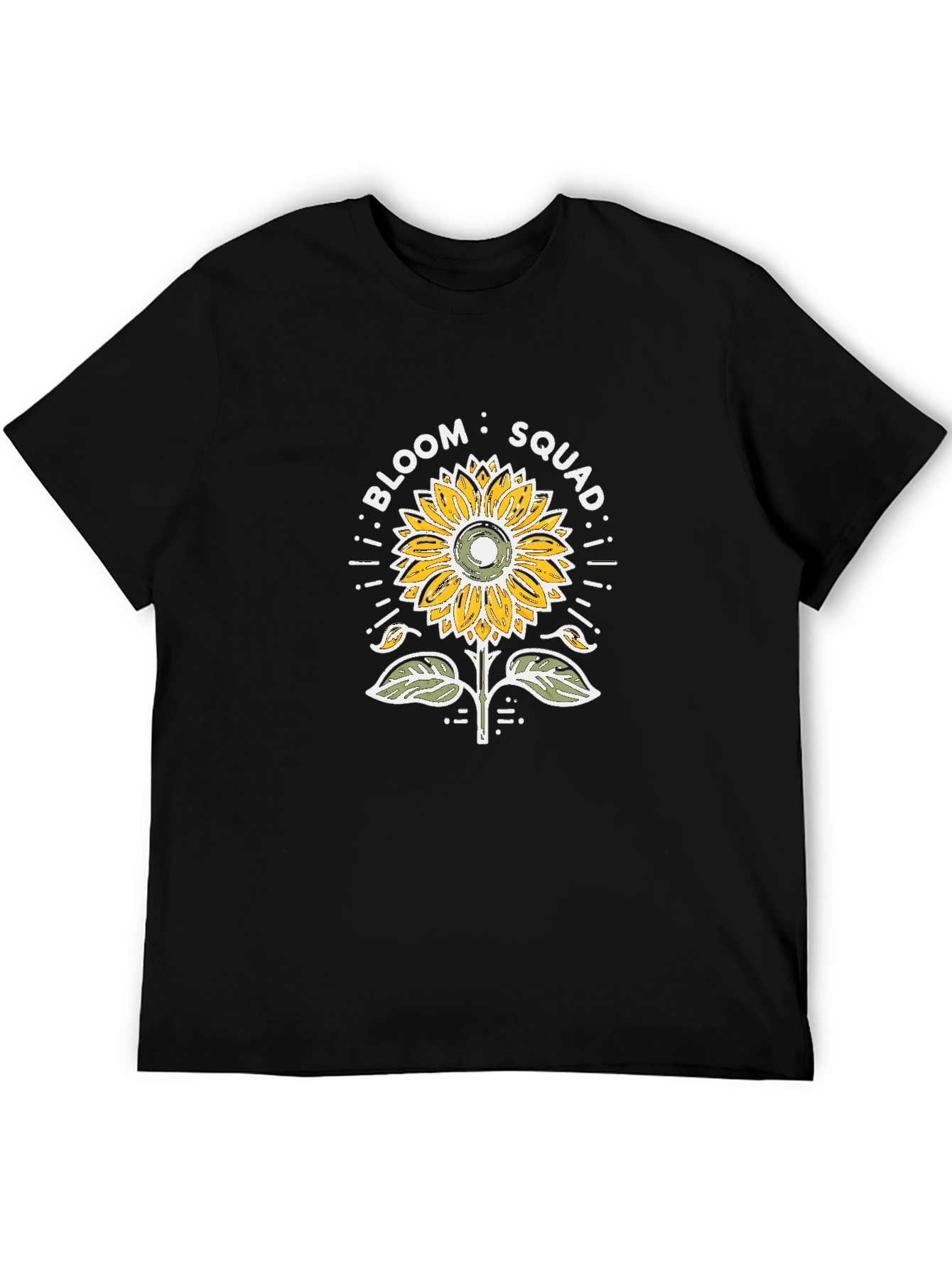 Bloom Squad Sunflower Graphic Tee - Black Cotton