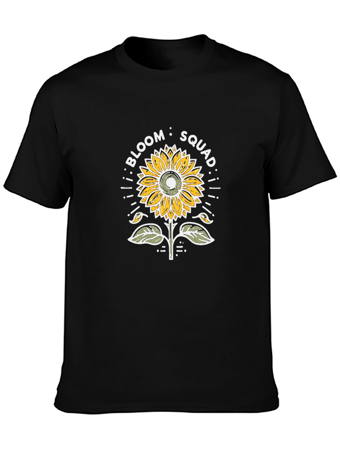Bloom Squad Sunflower Graphic Tee - Black Cotton
