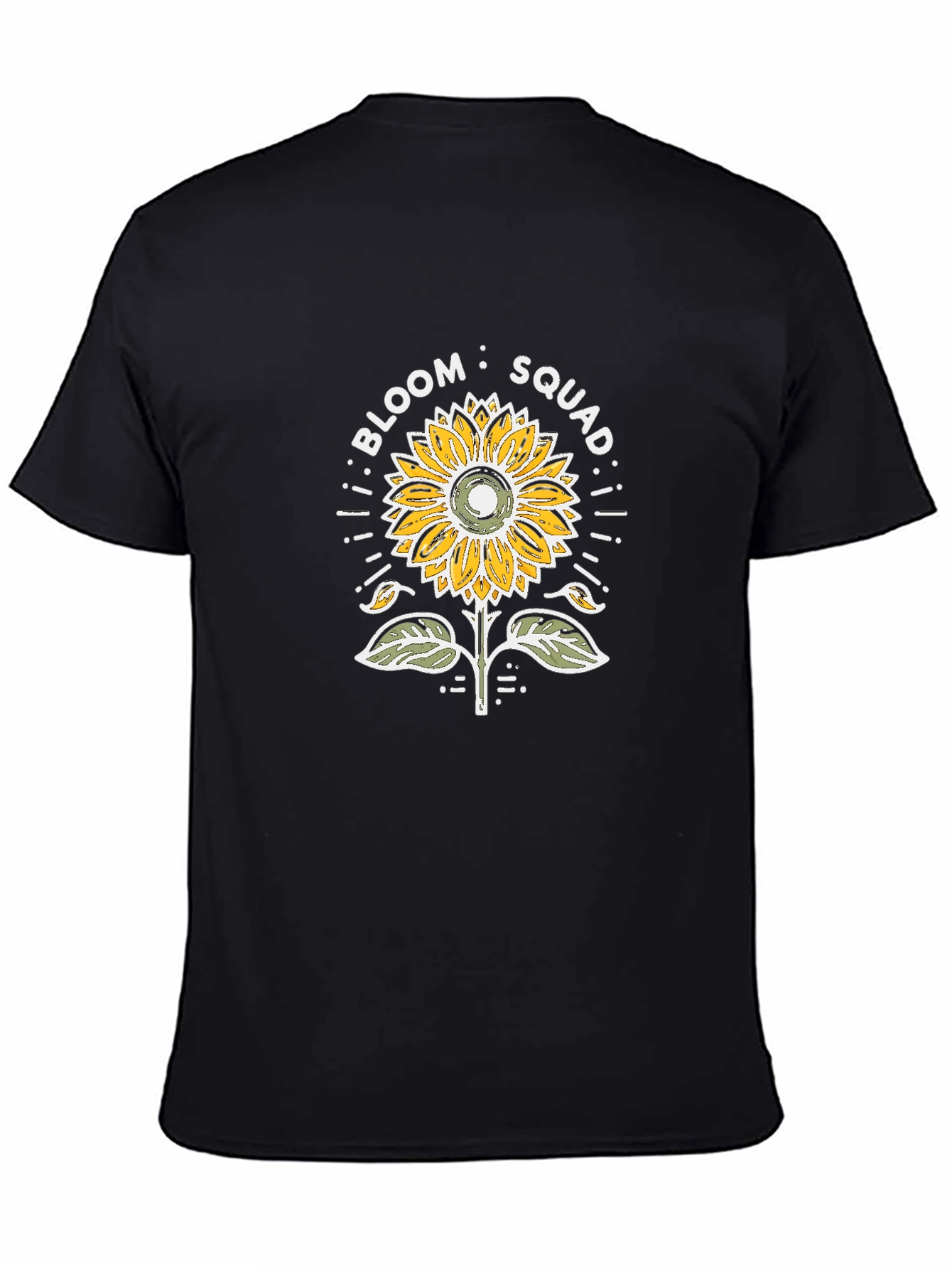 Bloom Squad Sunflower Graphic Tee - Black Cotton