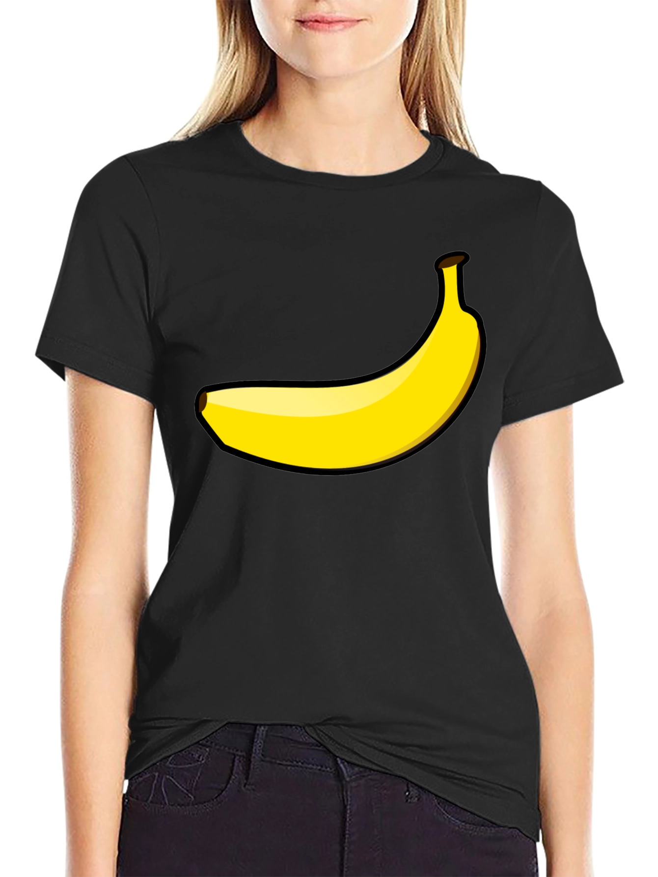 Banana Graphic Tee - Black Cotton T-Shirt