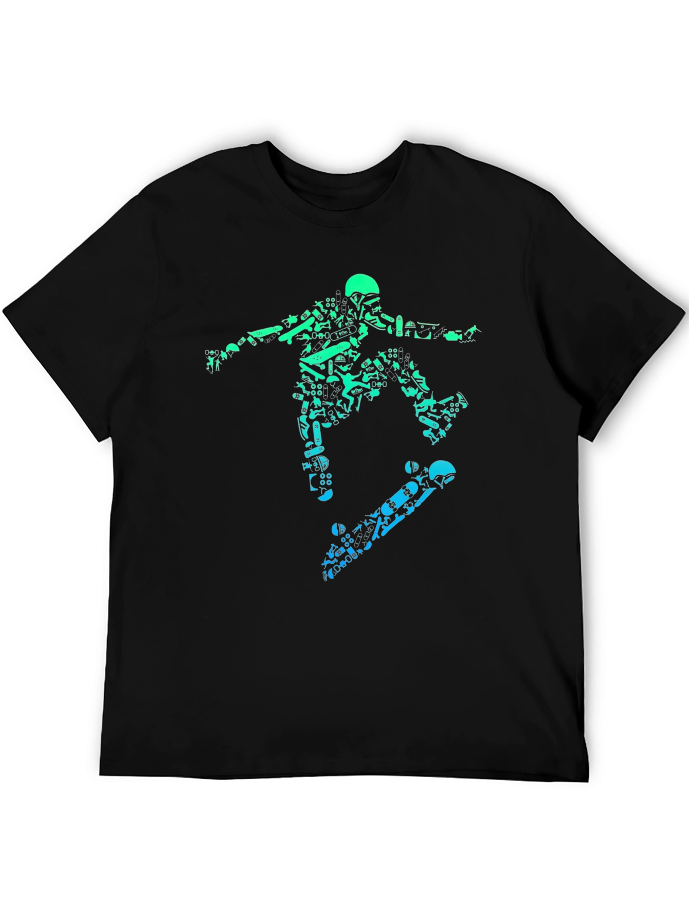 Skateboarding Graphic Tee - Black