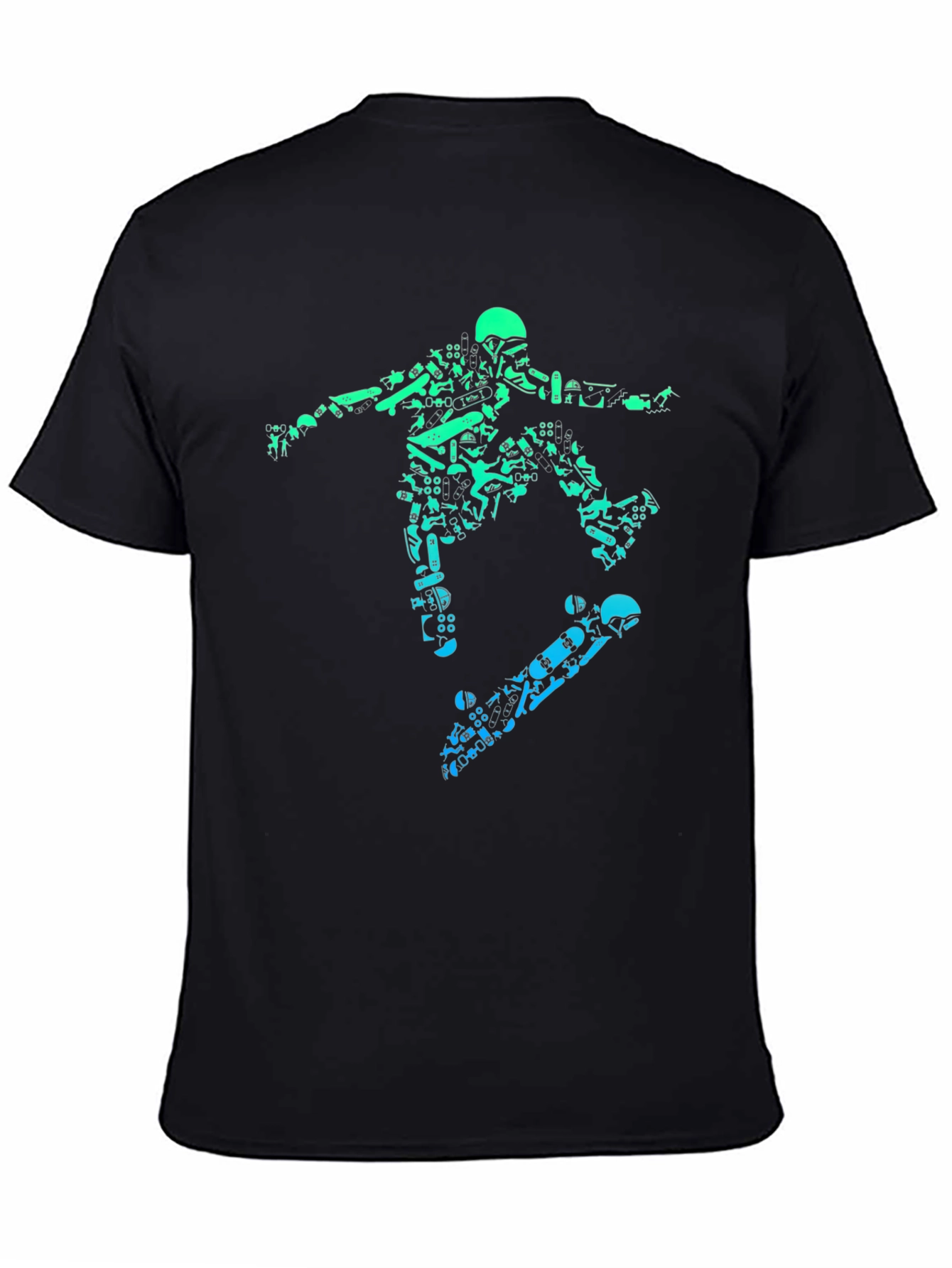 Skateboarding Graphic Tee - Black
