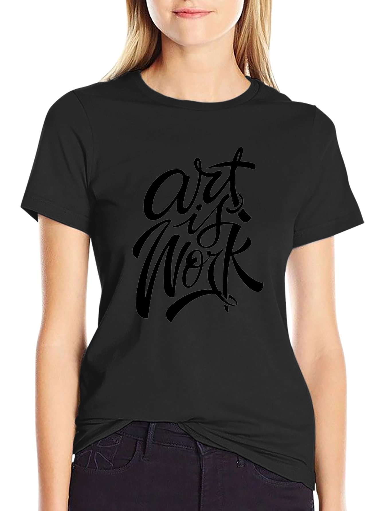 Art Is Work Black Graphic T-Shirt