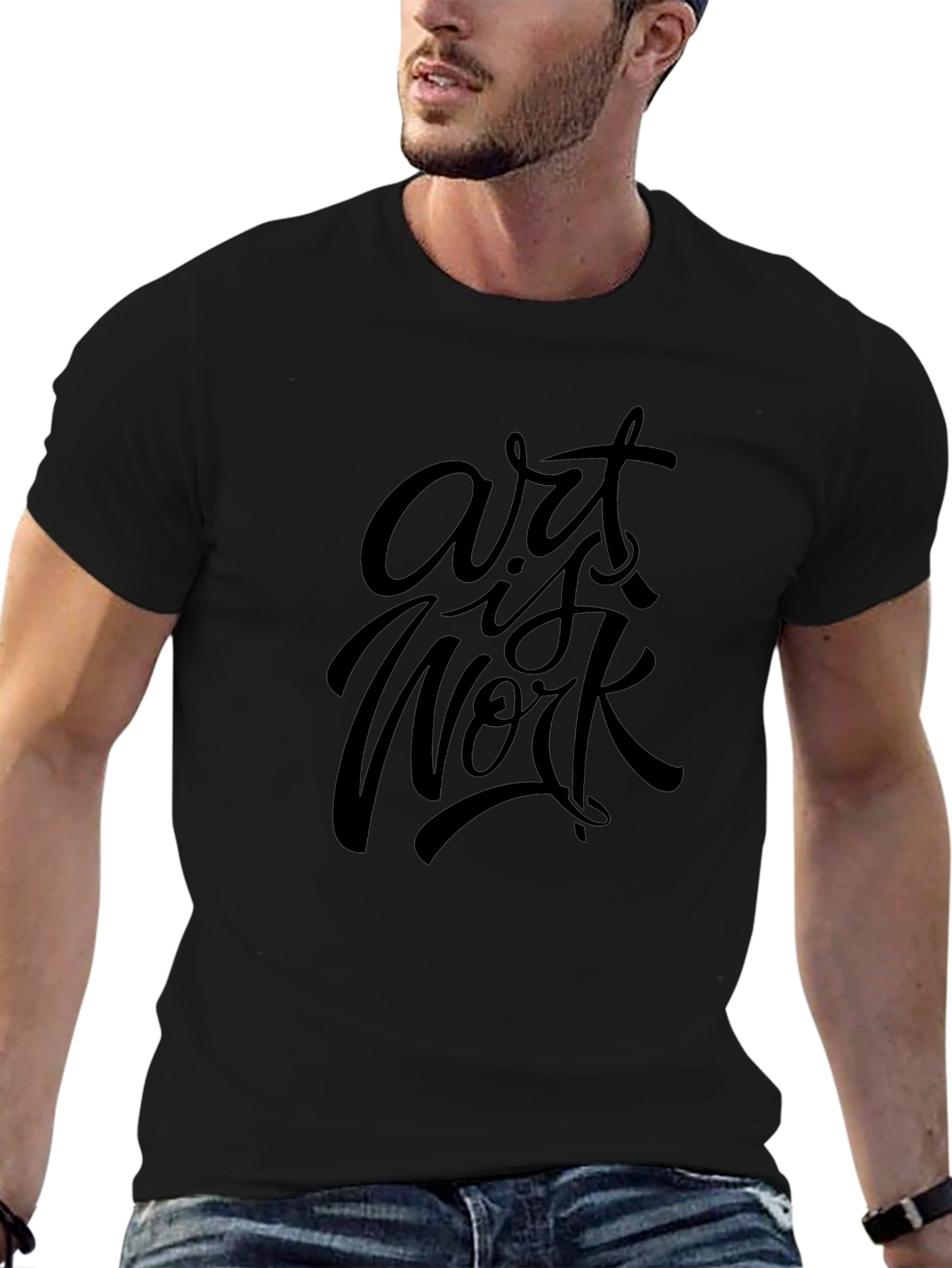 Art Is Work Black Graphic T-Shirt