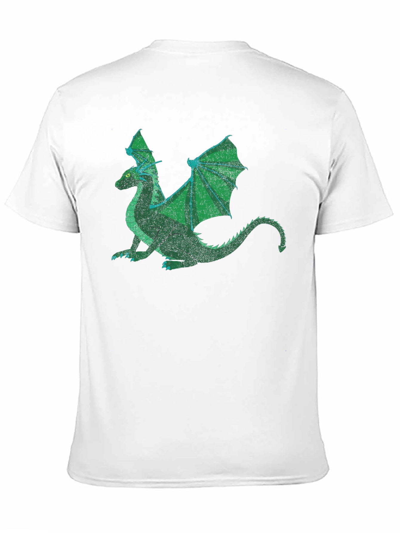 Green Dragon Graphic Print Black T-Shirt