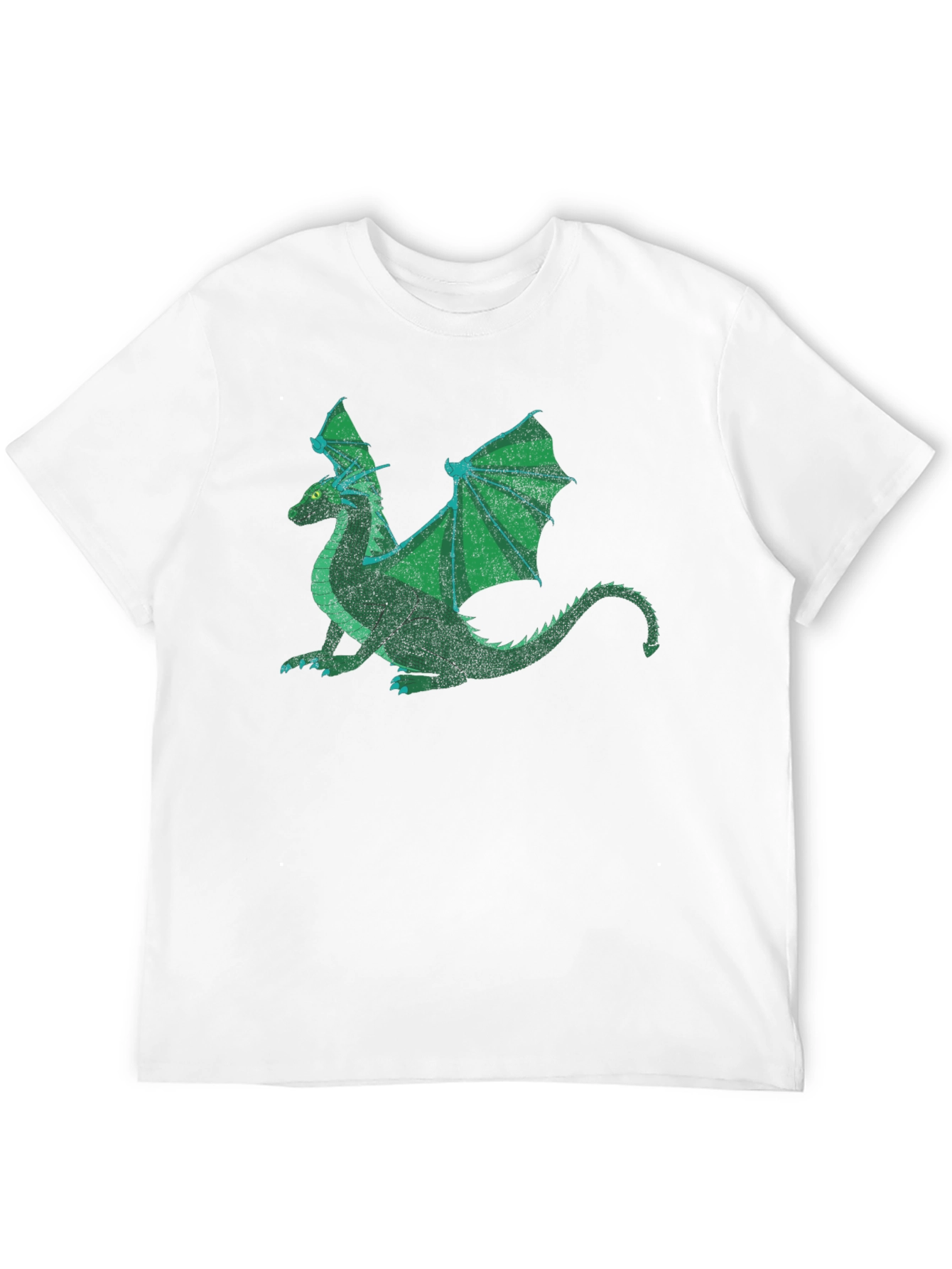 Green Dragon Graphic Print Black T-Shirt