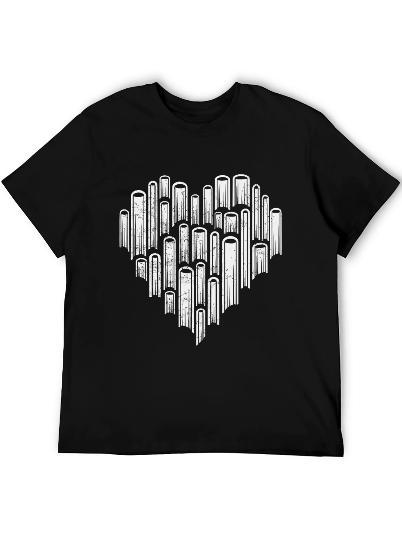 Abstract Heart T-Shirt - Black Graphic Tee