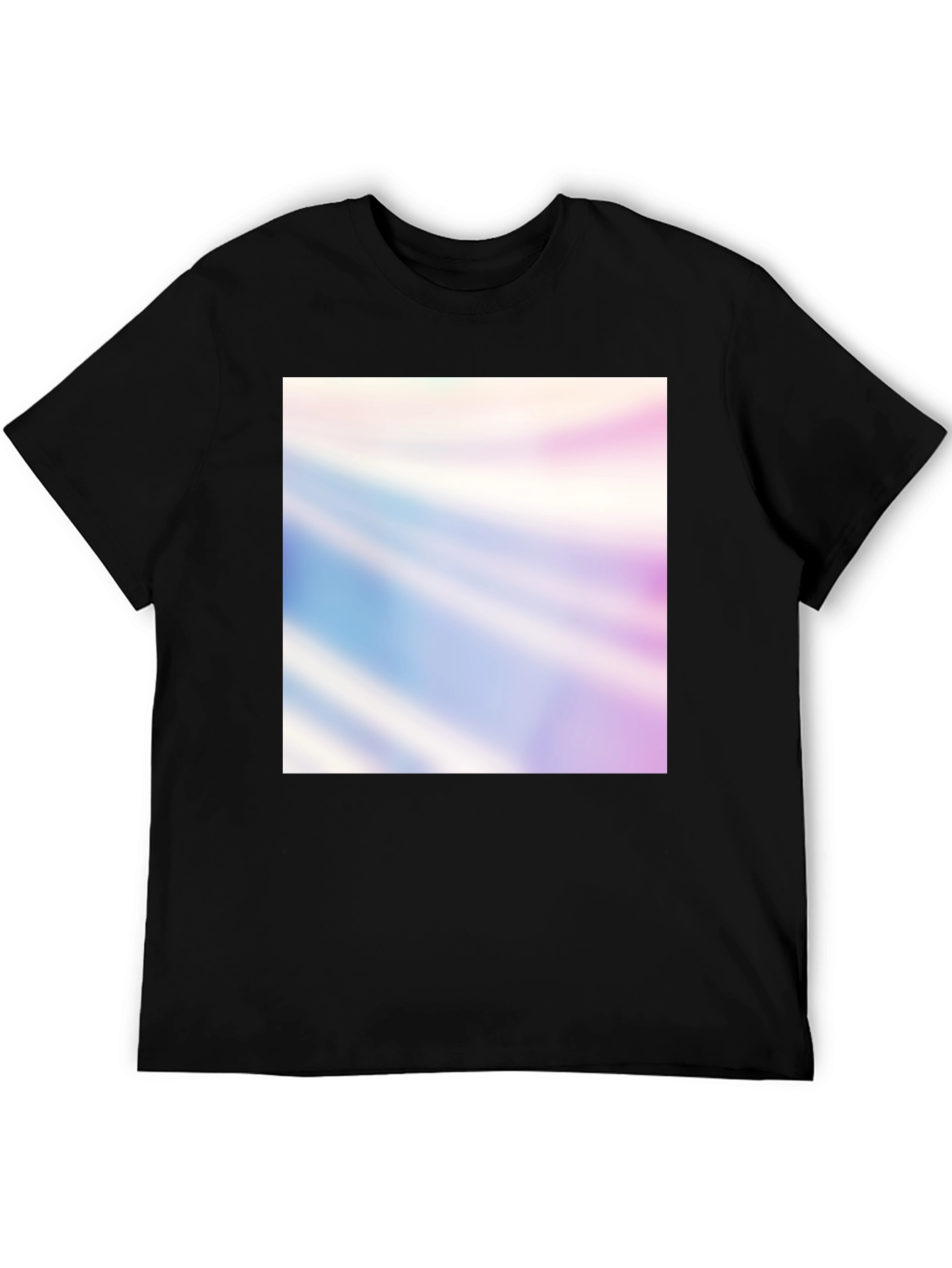 Mens Black Graphic Tee - Abstract Rays