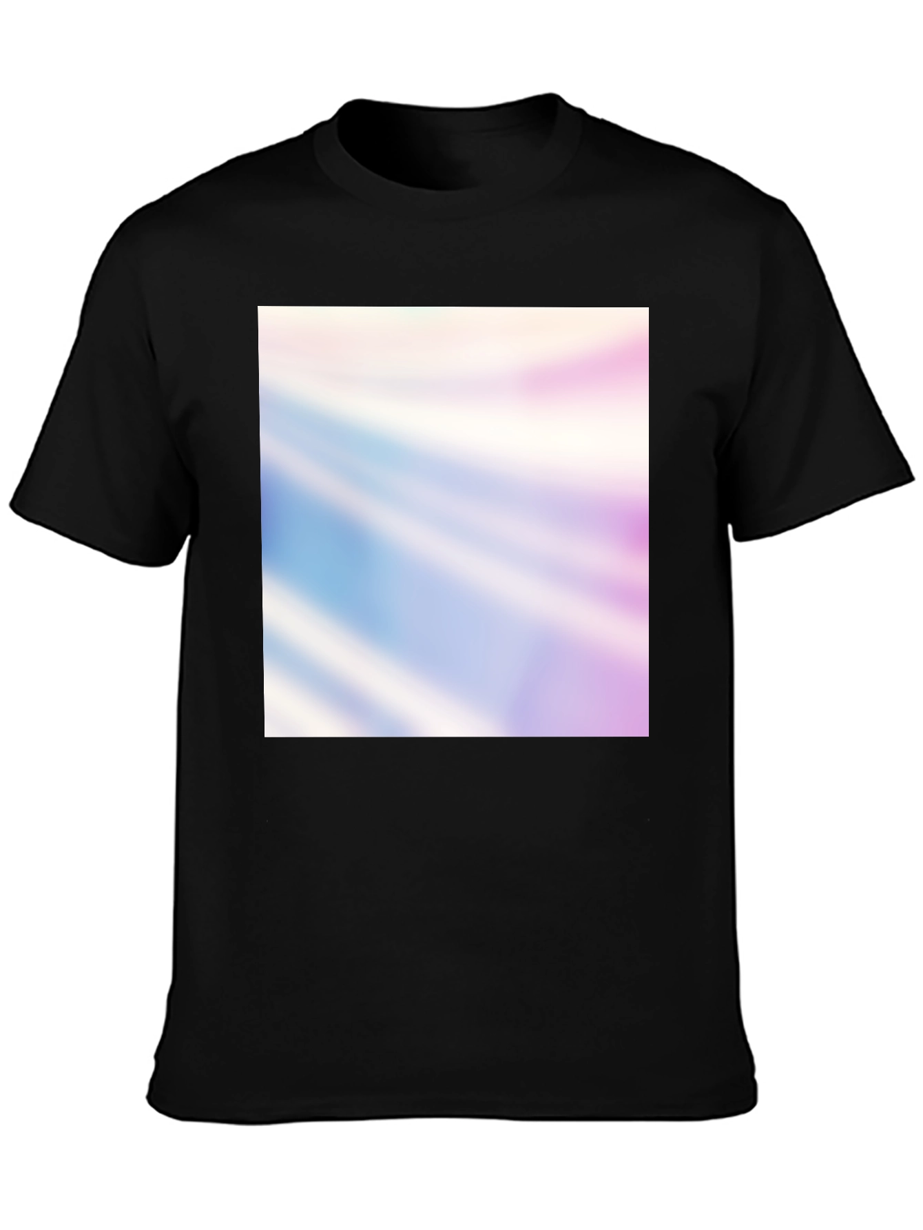 Mens Black Graphic Tee - Abstract Rays