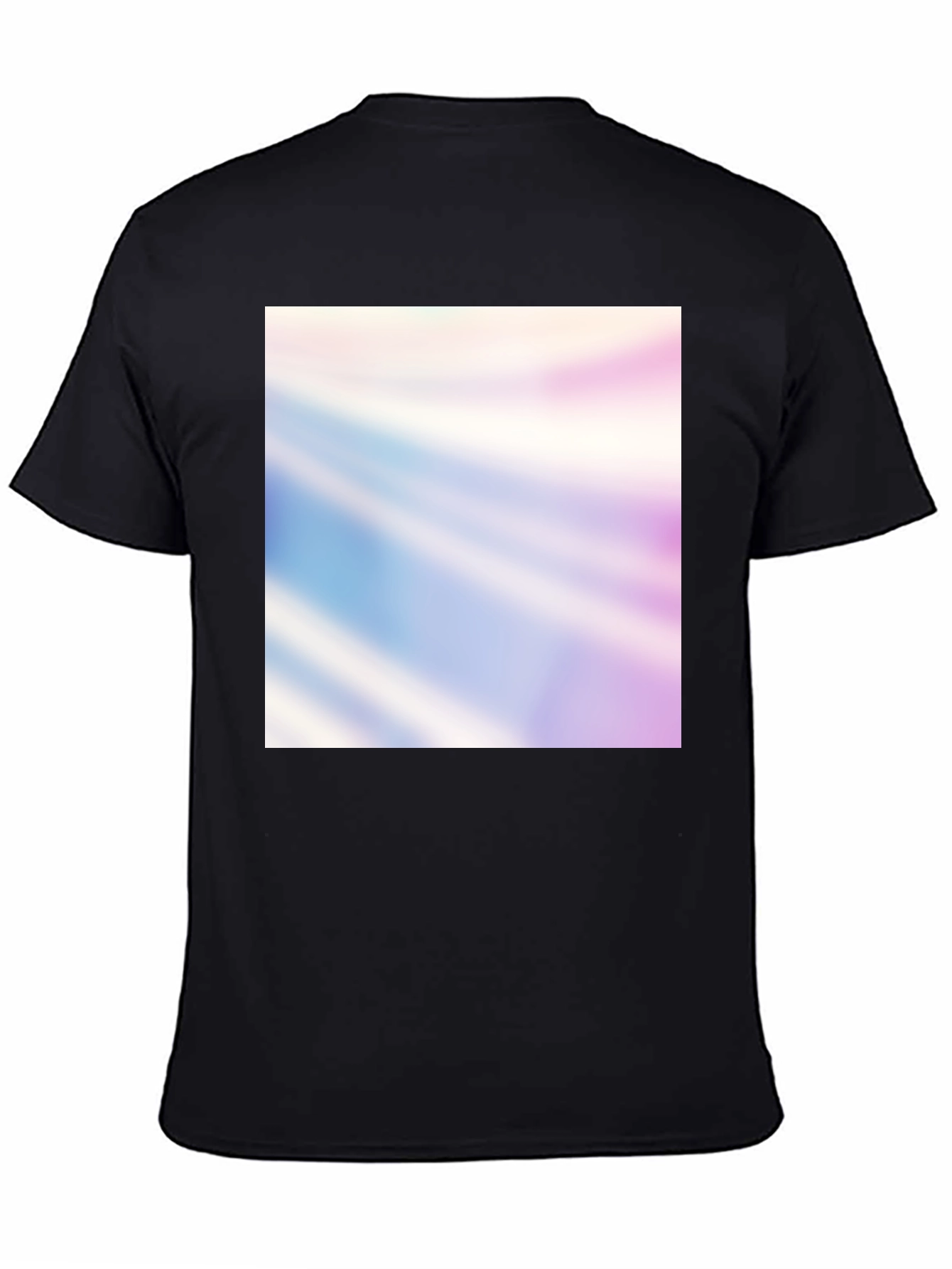 Mens Black Graphic Tee - Abstract Rays