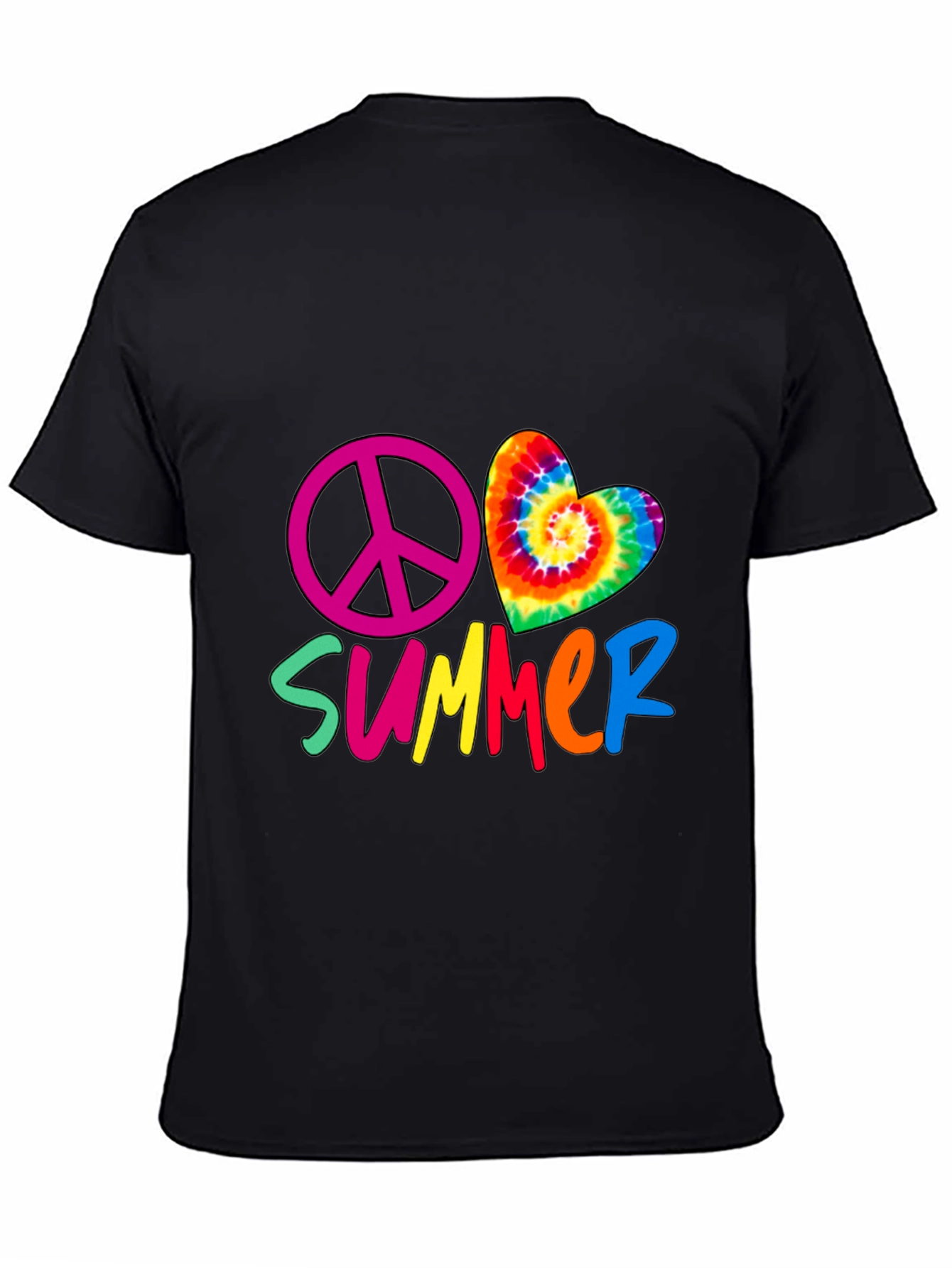 Peace Summer Tie Dye Heart T-Shirt