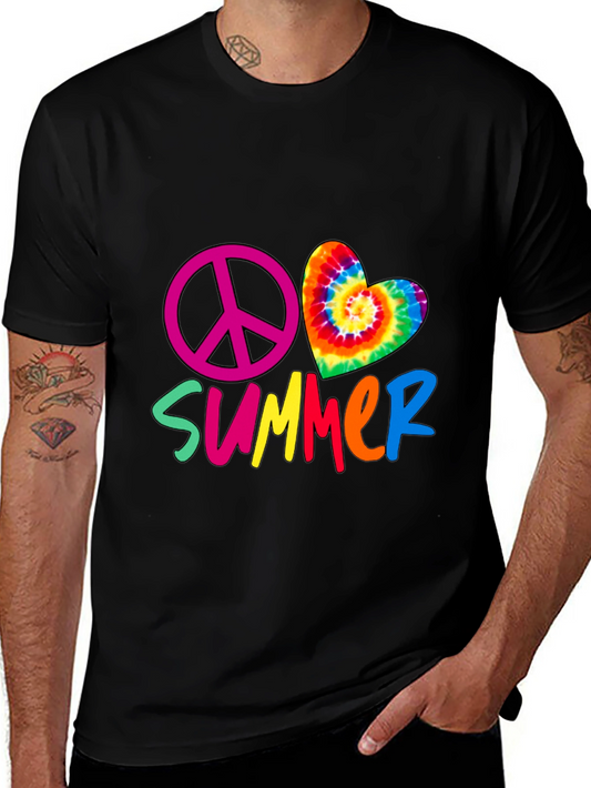 Peace Summer Tie Dye Heart T-Shirt