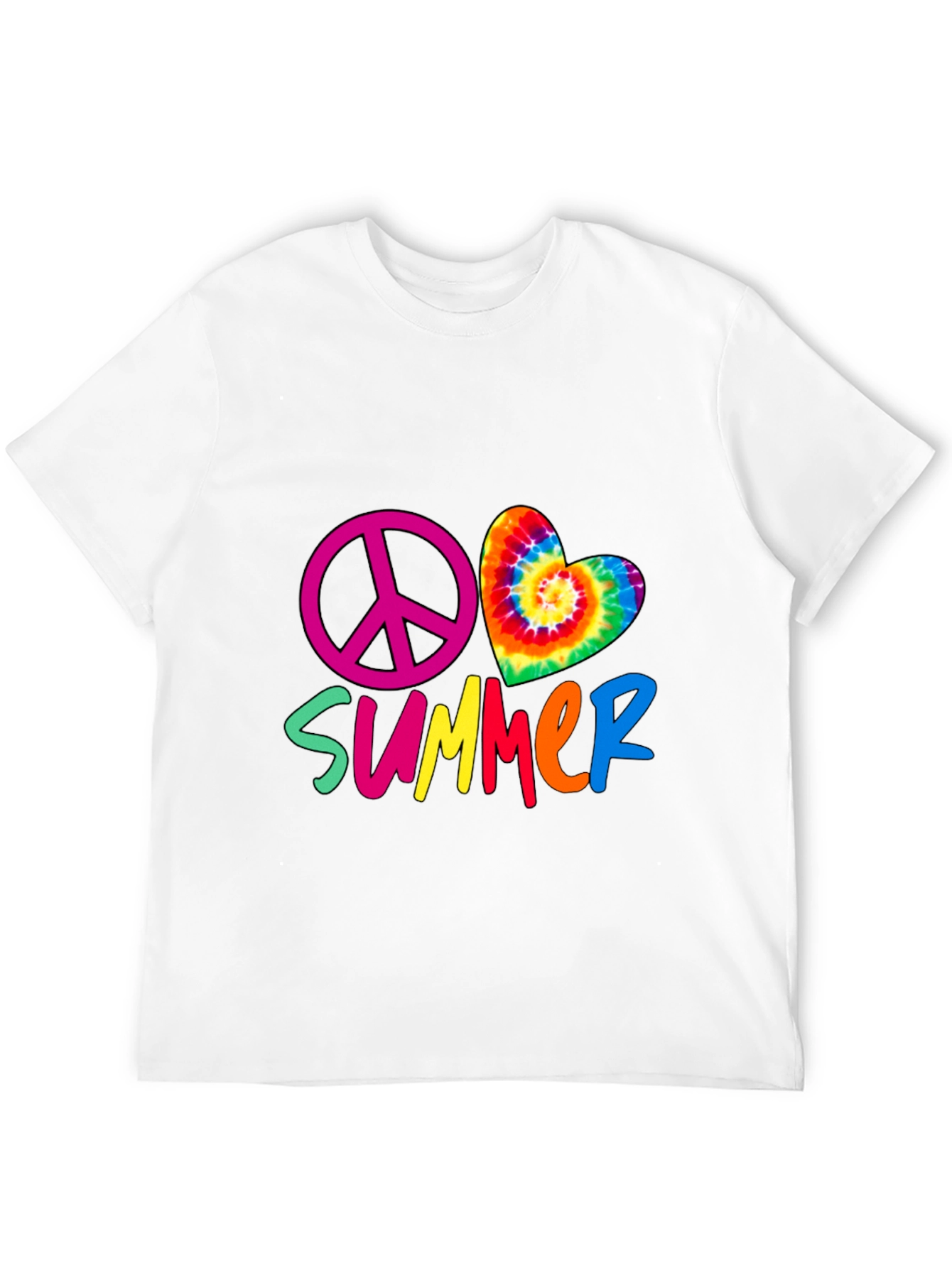 Peace Summer Tie Dye Heart T-Shirt