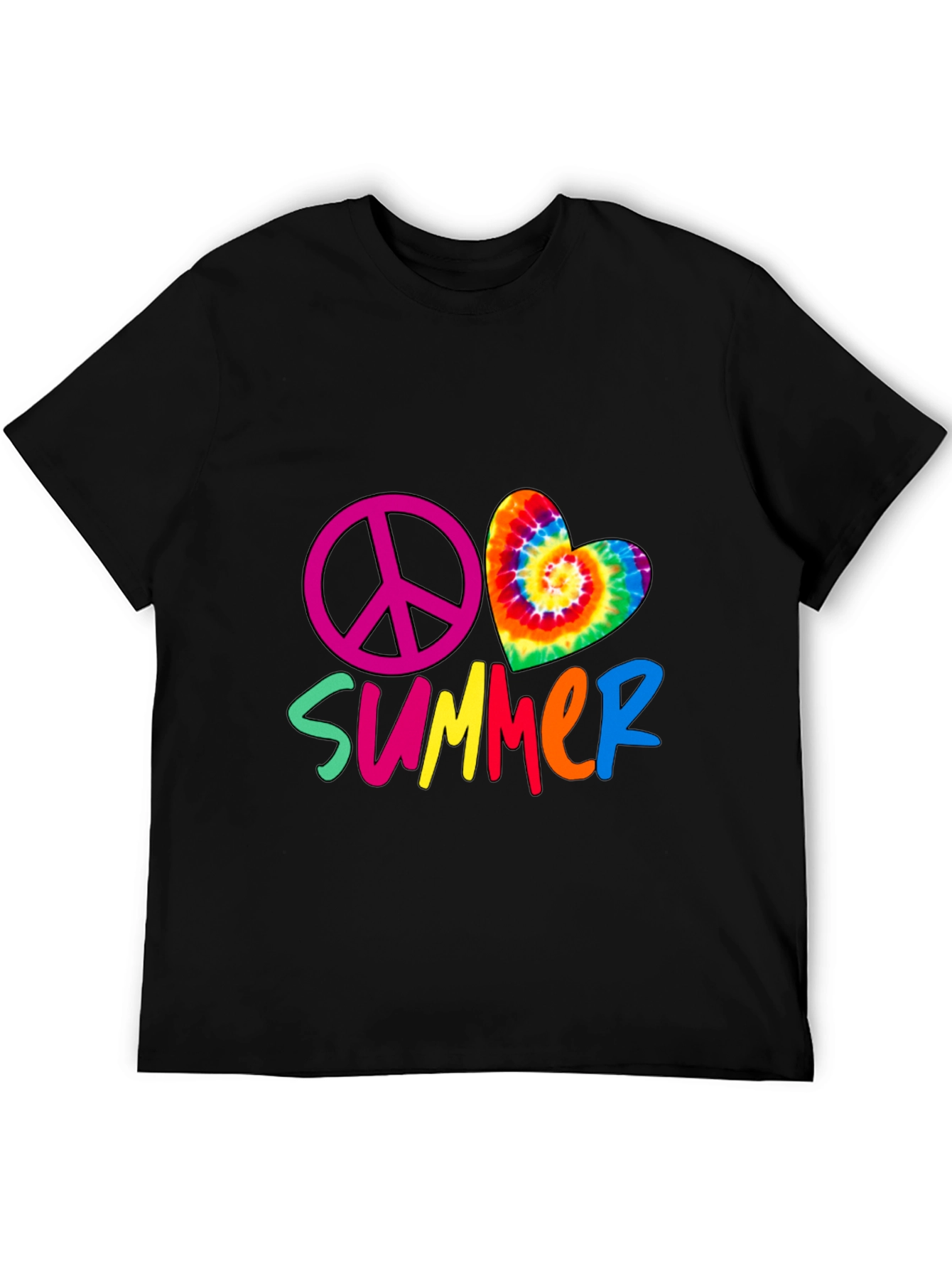 Peace Summer Tie Dye Heart T-Shirt
