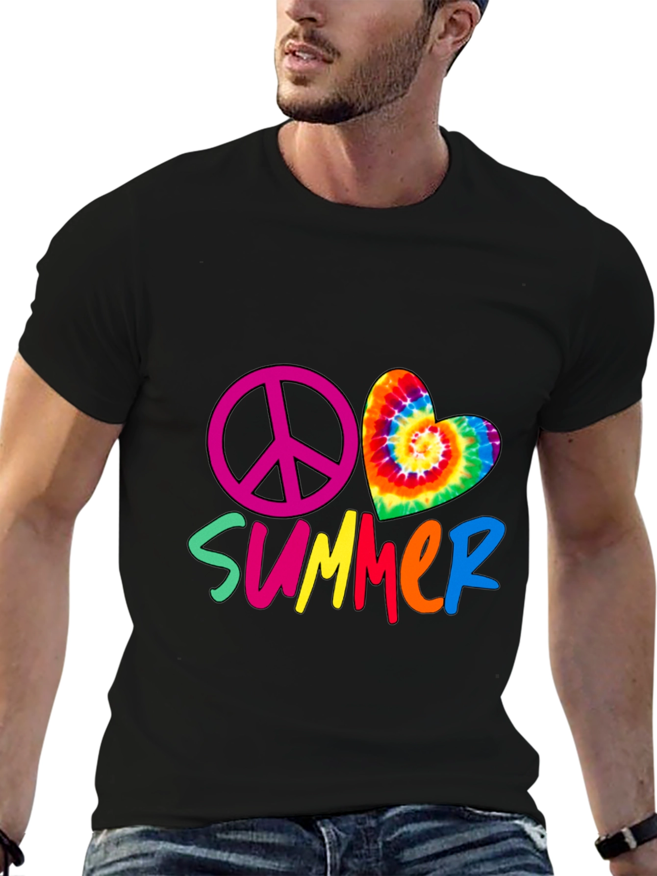Peace Summer Tie Dye Heart T-Shirt