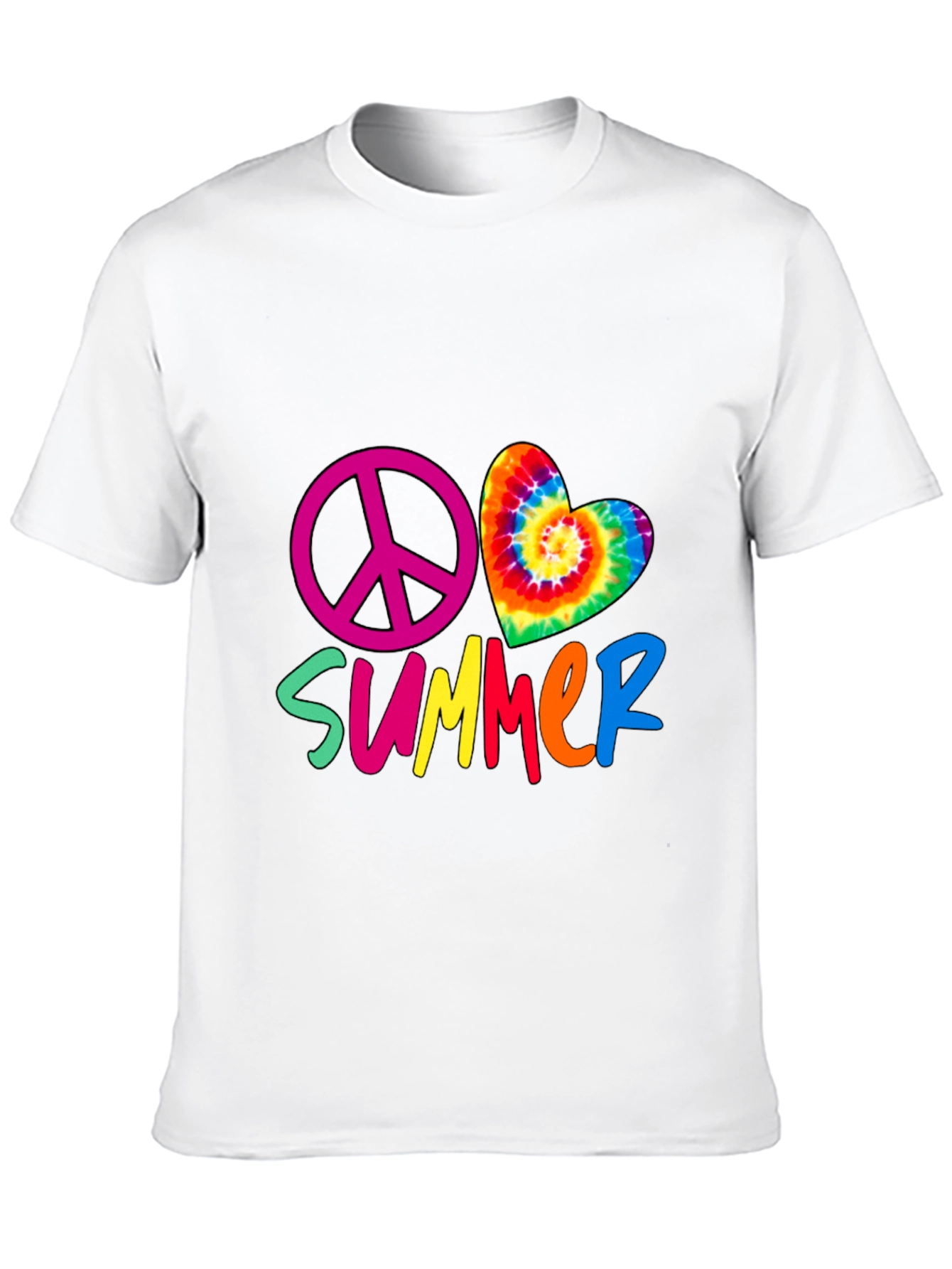 Peace Summer Tie Dye Heart T-Shirt