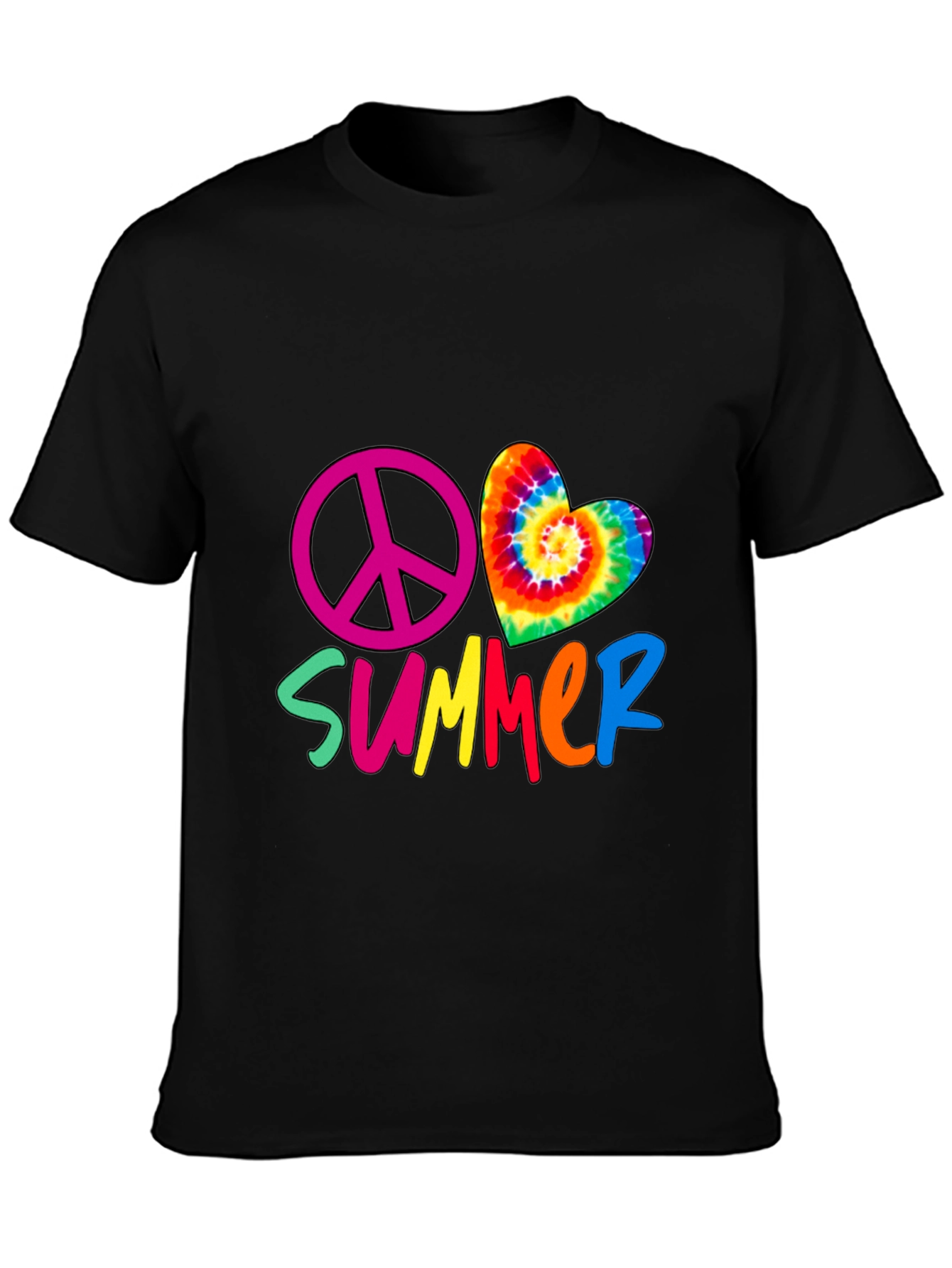 Peace Summer Tie Dye Heart T-Shirt