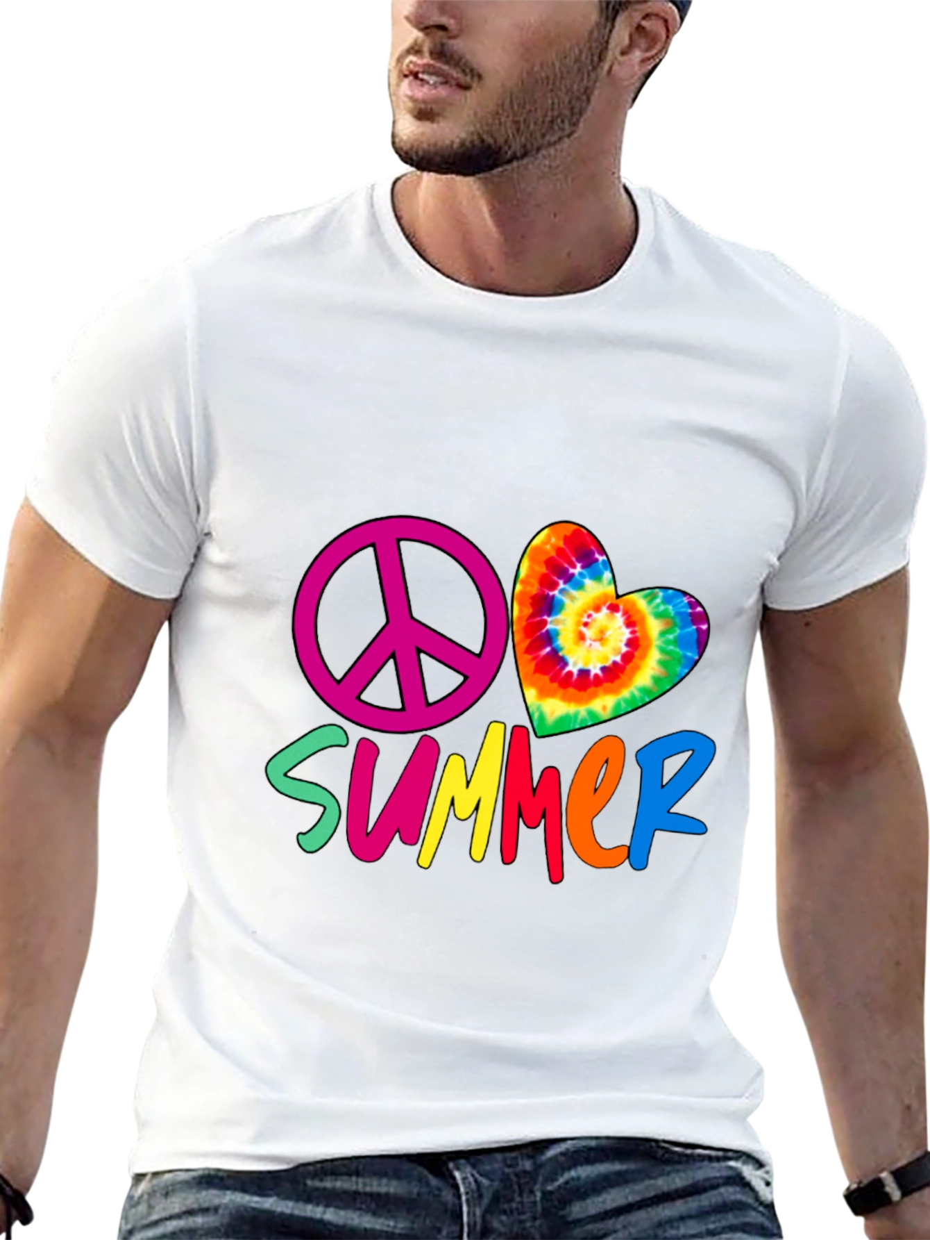 Peace Summer Tie Dye Heart T-Shirt