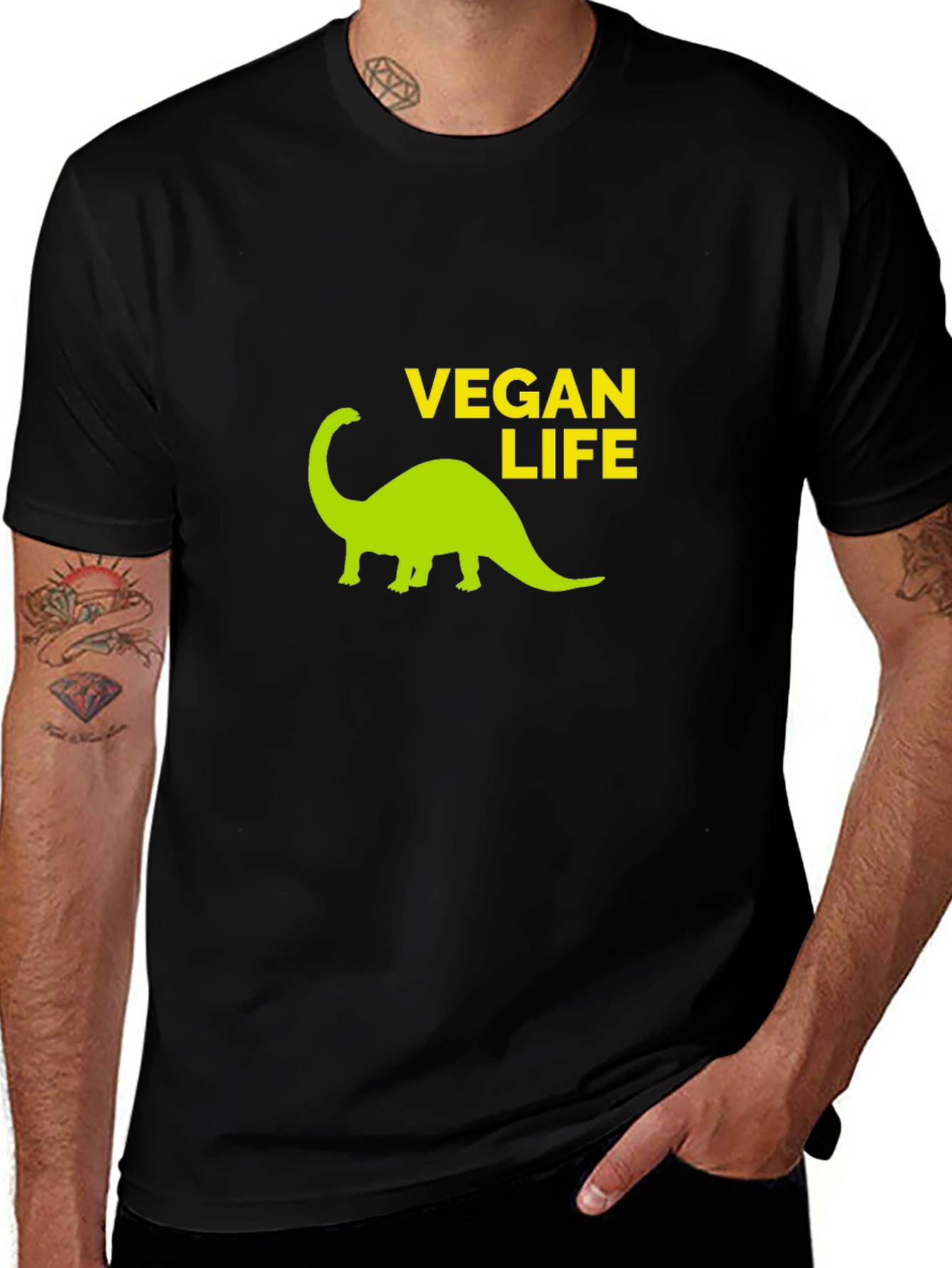 Vegan Life T-Shirt - Dinosaur Graphic Tee