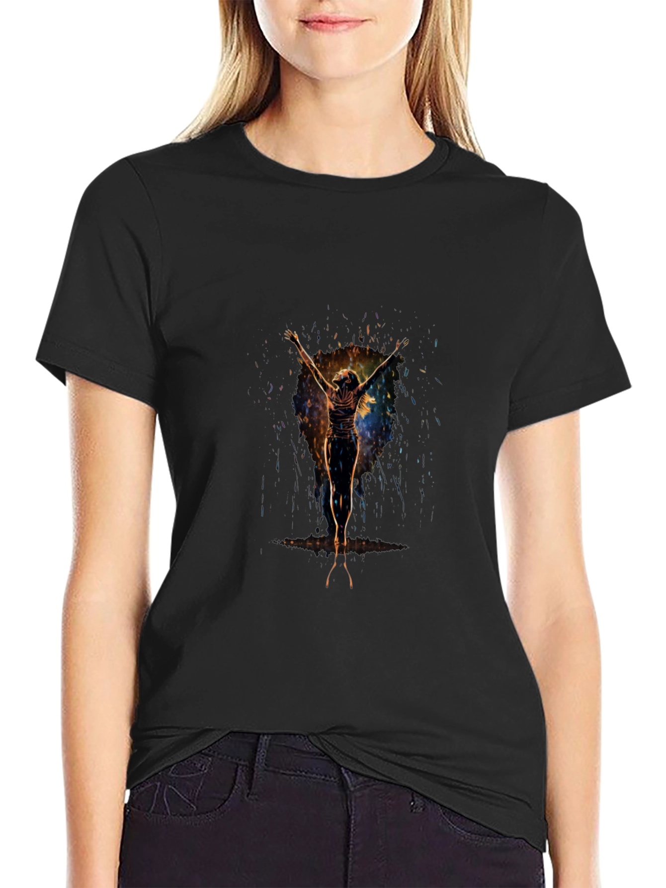 Abstract Figure Black T-Shirt