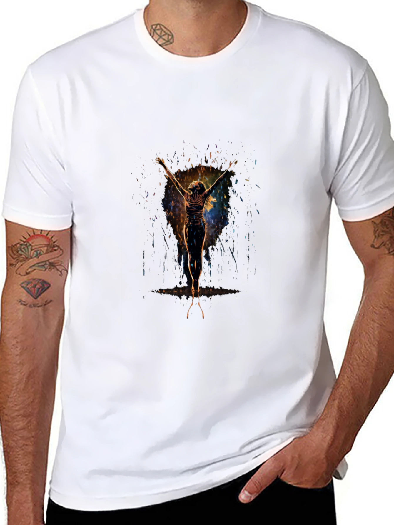 Abstract Figure Black T-Shirt