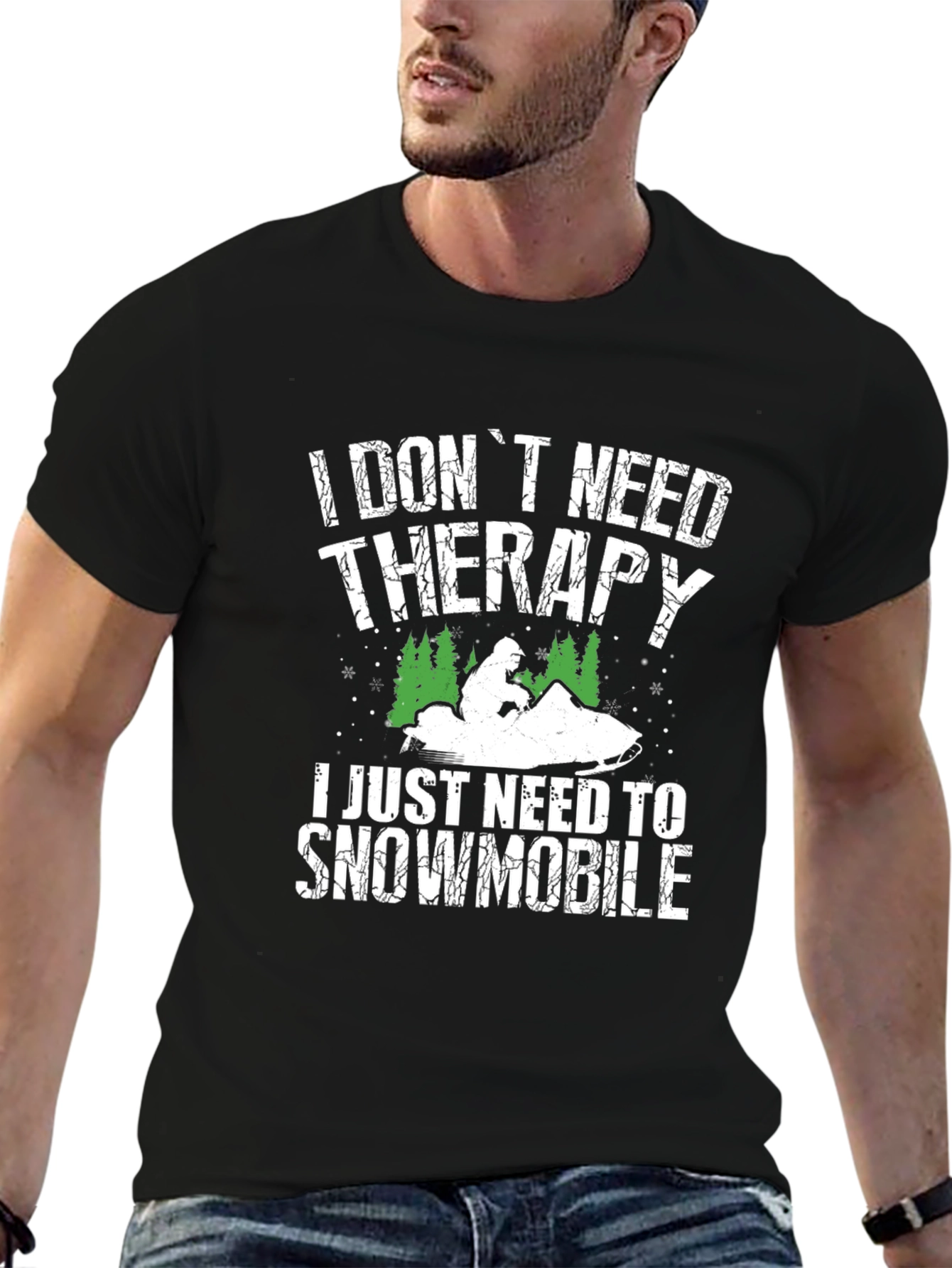 I Dont Need Therapy Snowmobile Graphic Tee