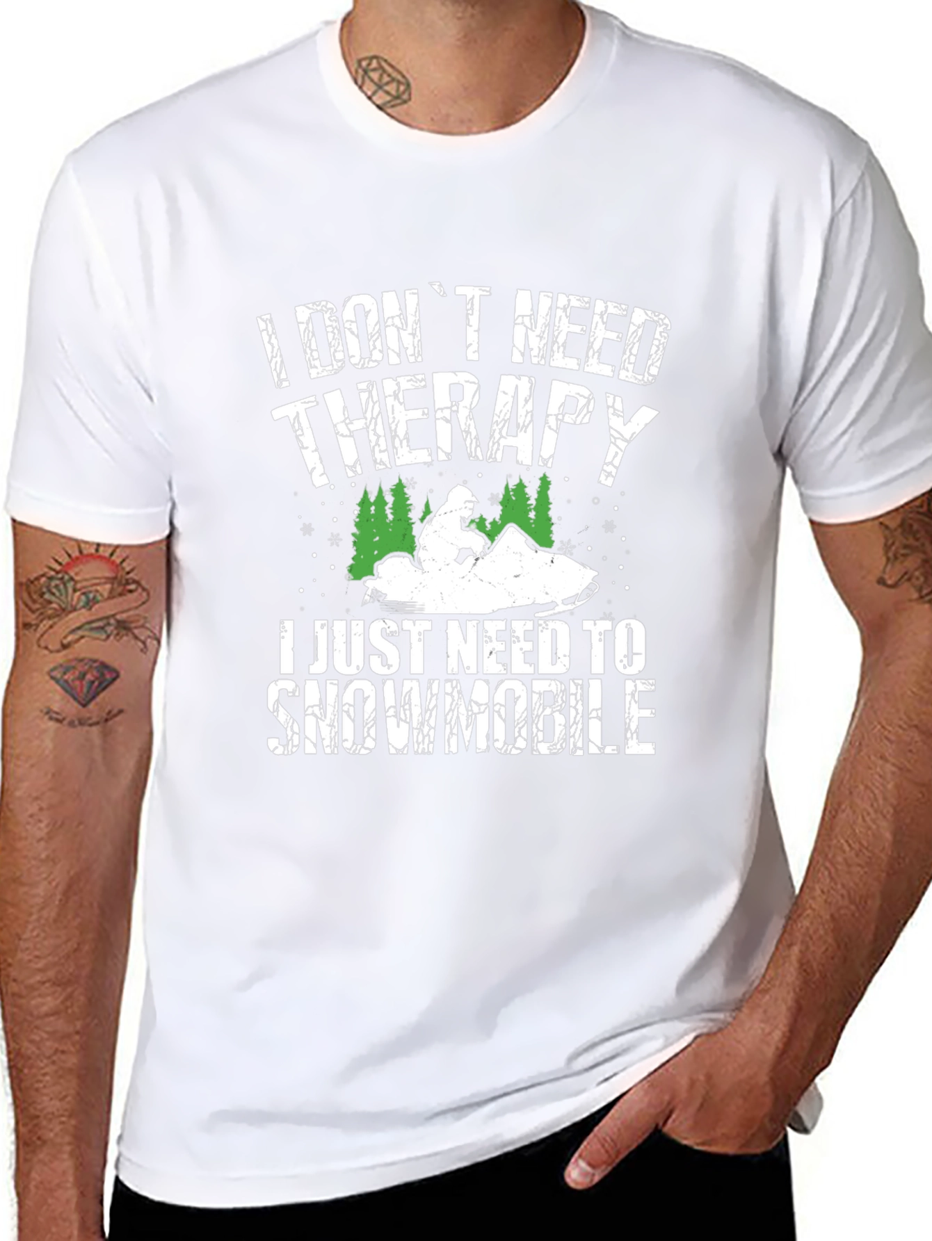 I Dont Need Therapy Snowmobile Graphic Tee