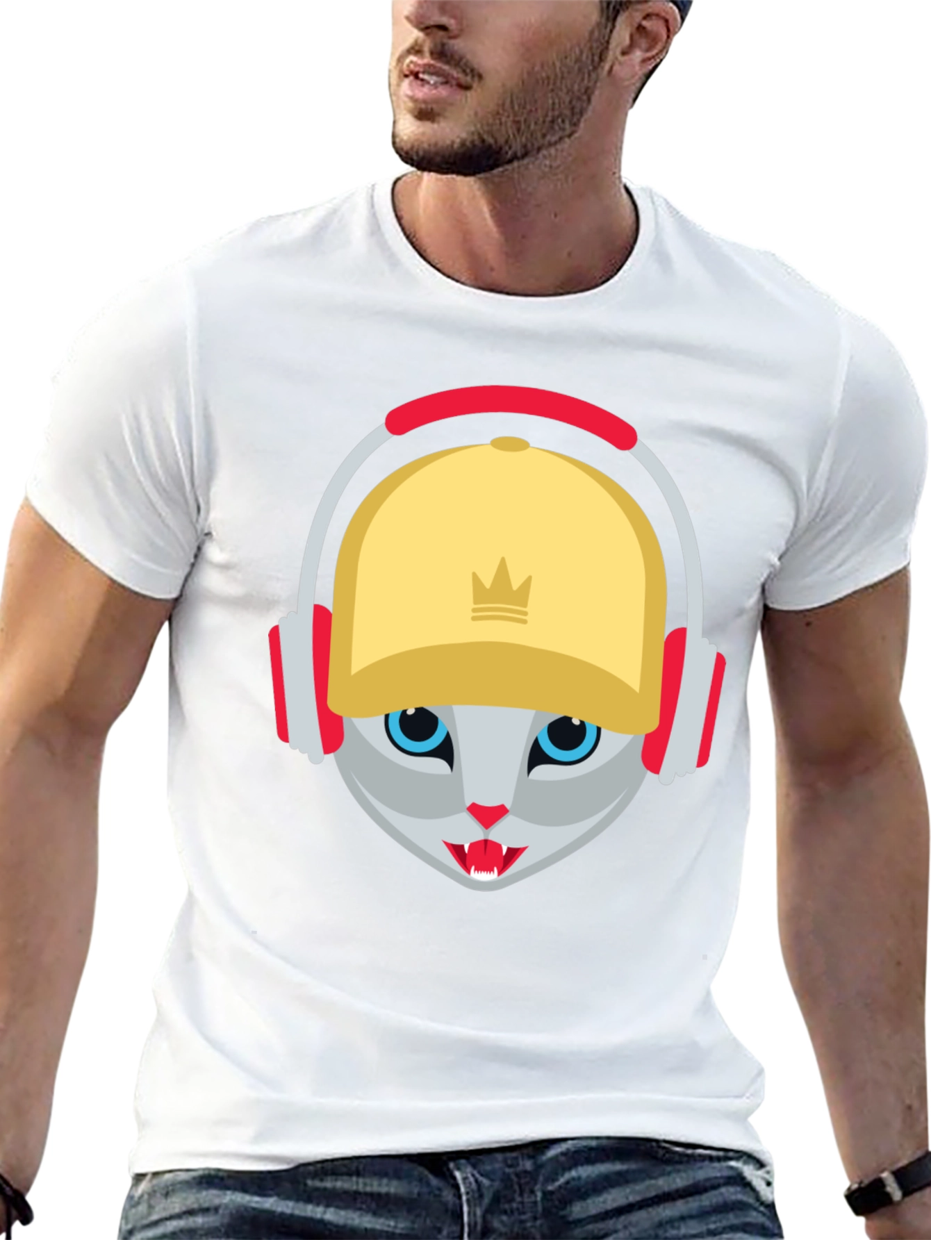 Cool Cat DJ Graphic T-Shirt - Street Style Tee