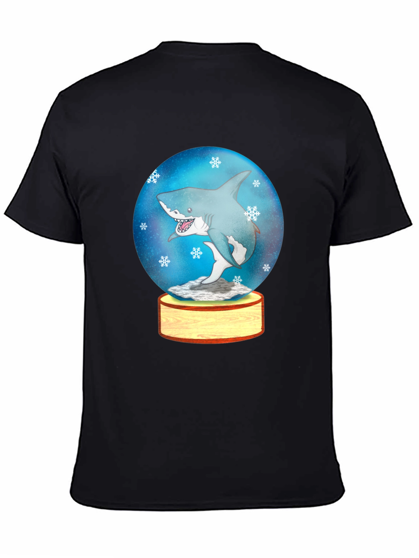 Shark Snow Globe Graphic Tee - Black