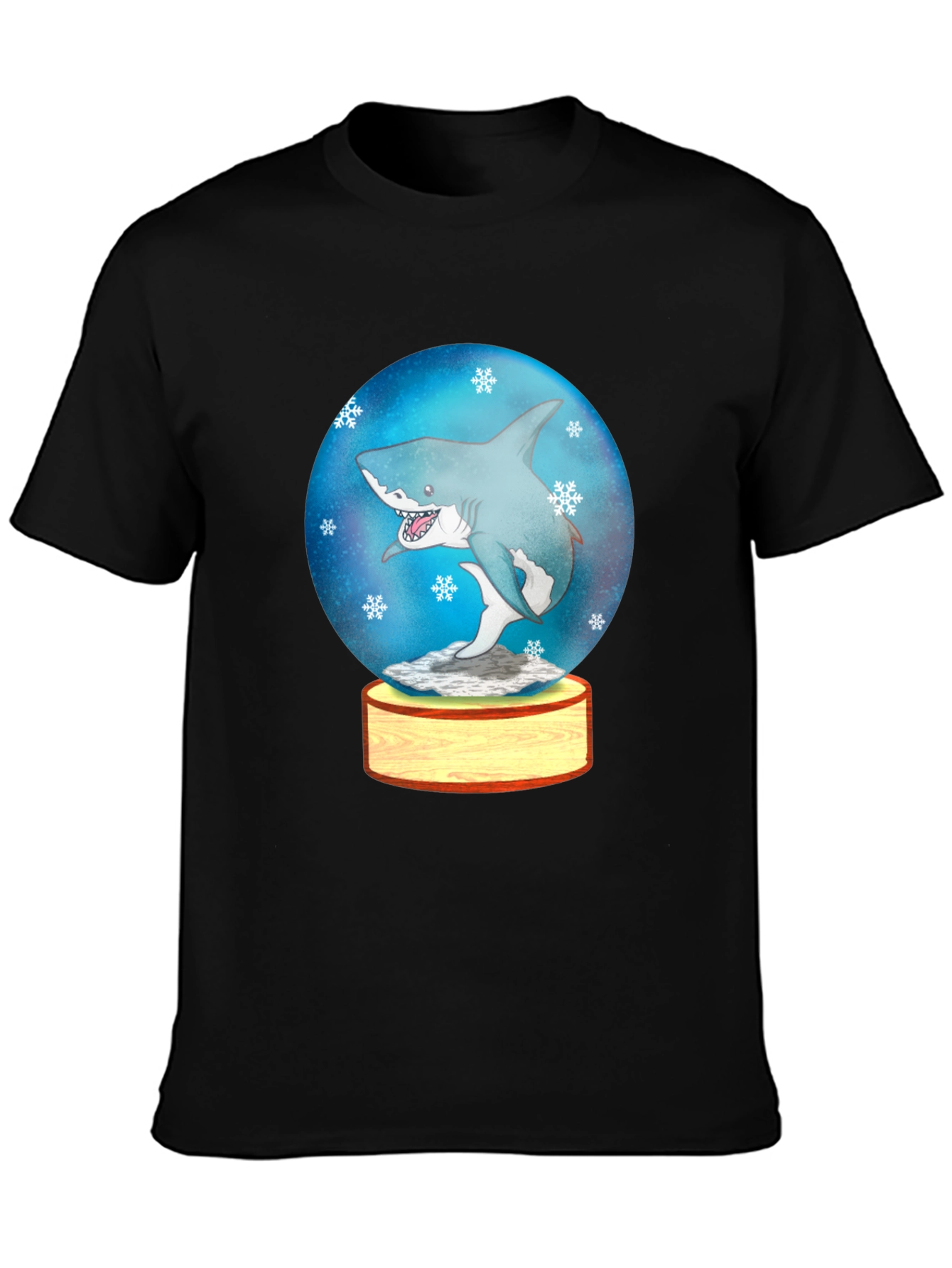 Shark Snow Globe Graphic Tee - Black