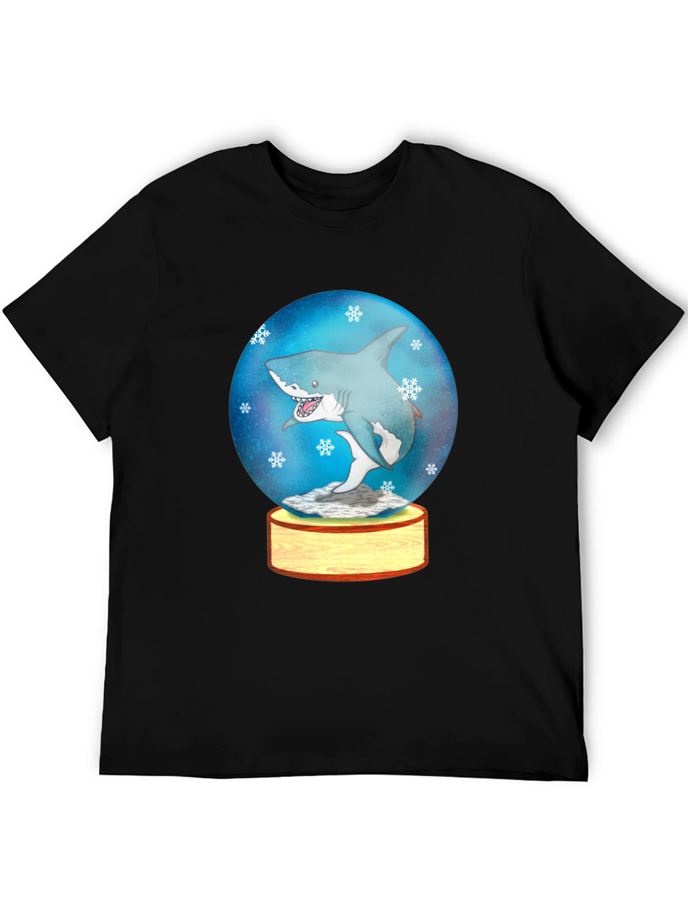 Shark Snow Globe Graphic Tee - Black