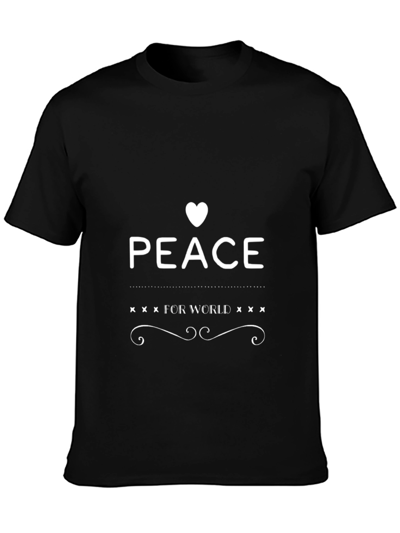 Peace for World Graphic T-Shirt - Black