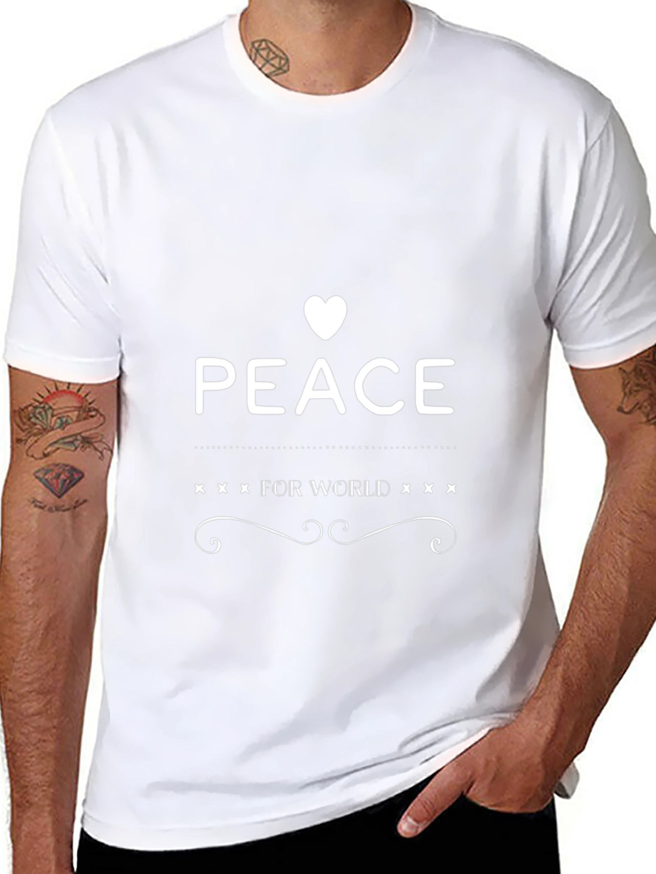 Peace for World Graphic T-Shirt - Black